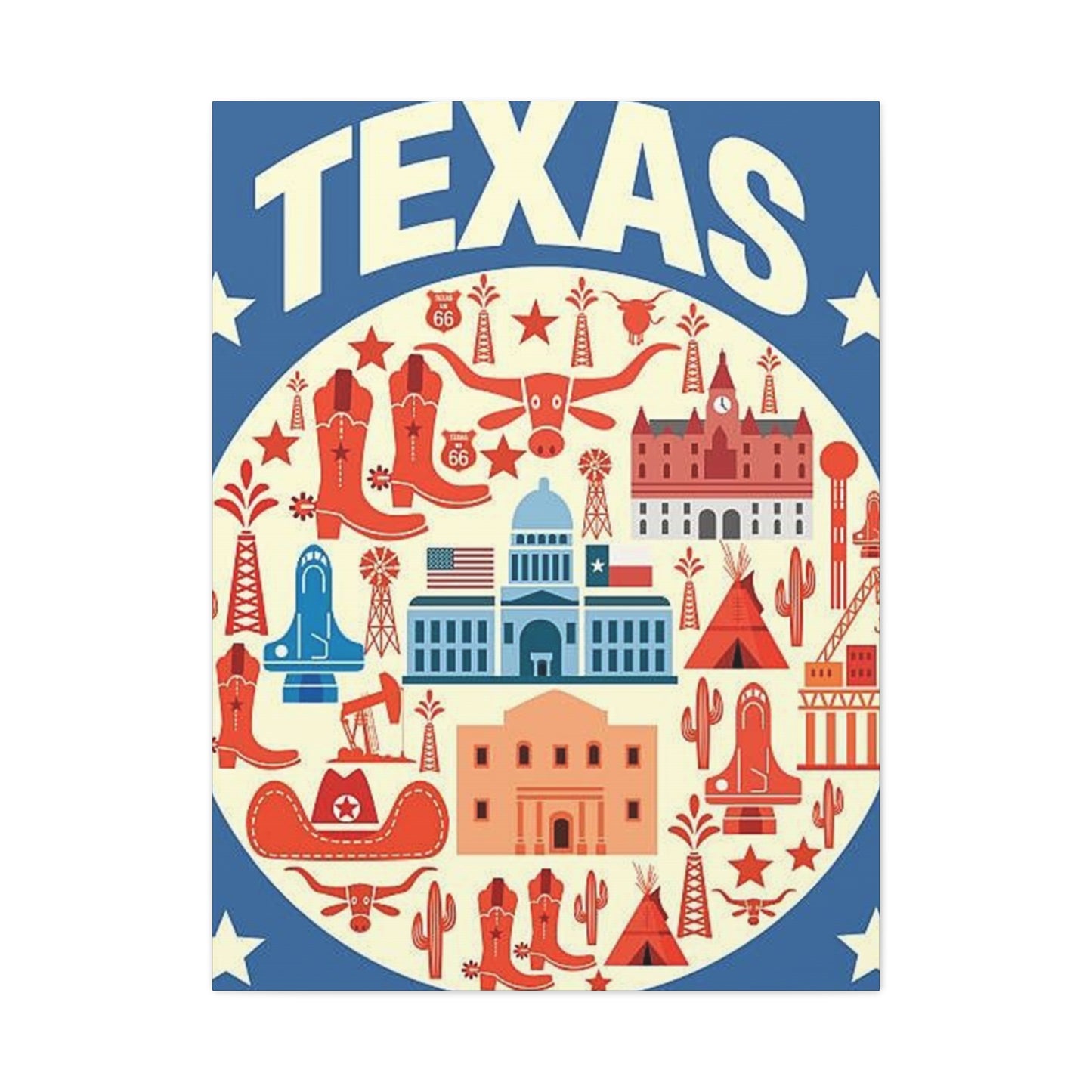 Blue Texas Poster Wall Art & Canvas Prints