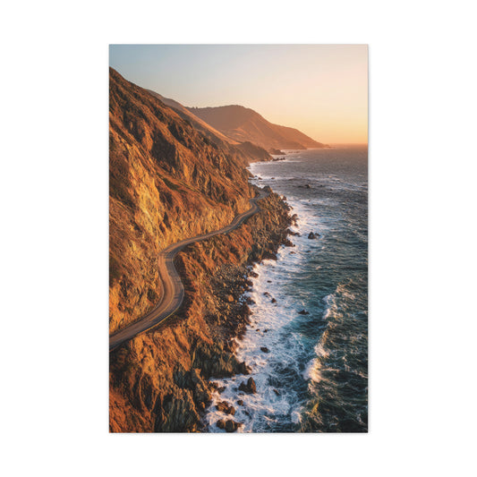 Winding Coastal Highway Above Ocean Cliffs Wall Art & Canvas Print