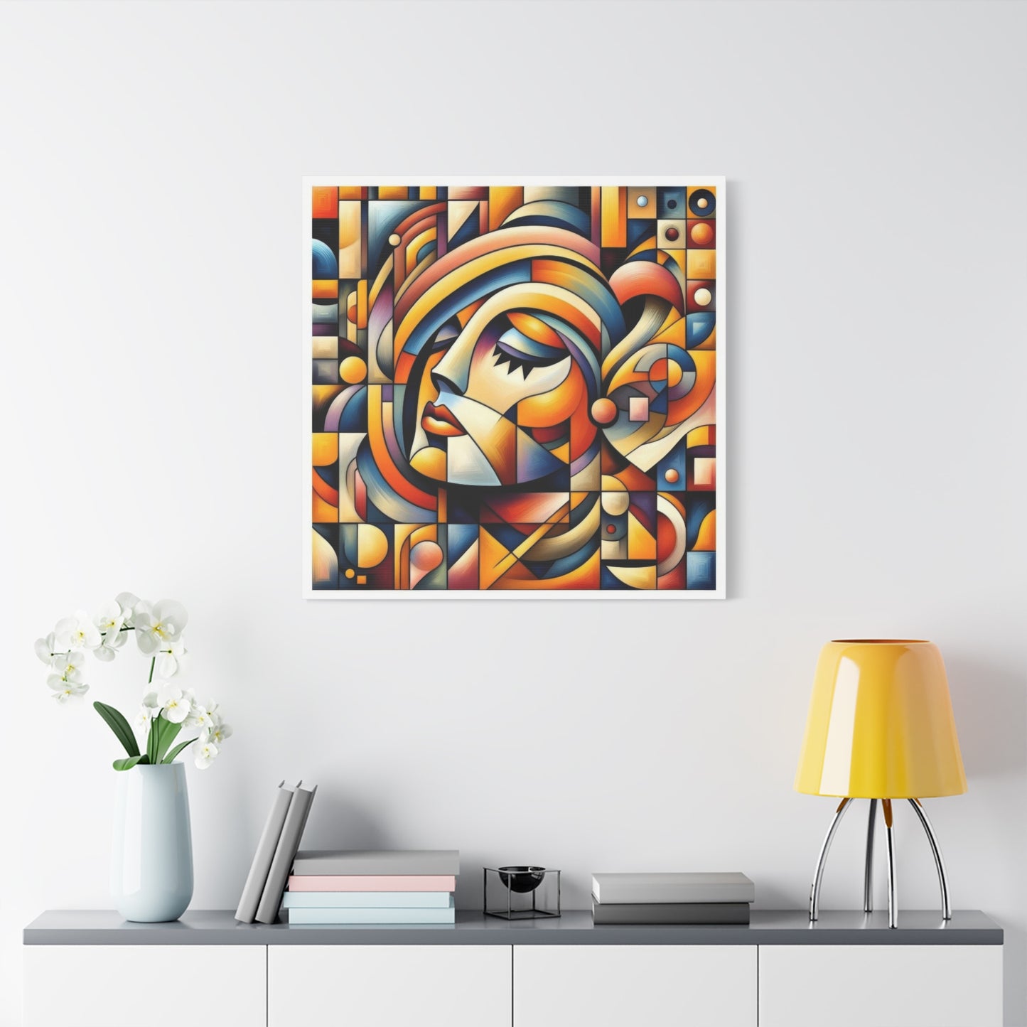 Lady Face Abstract Cubism Wall Art & Canvas Prints