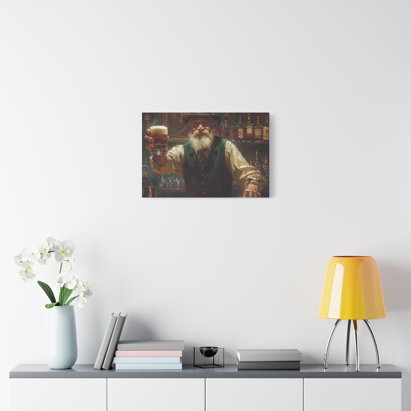 Old Man At Bar Painting Wall Art & Canvas Prints