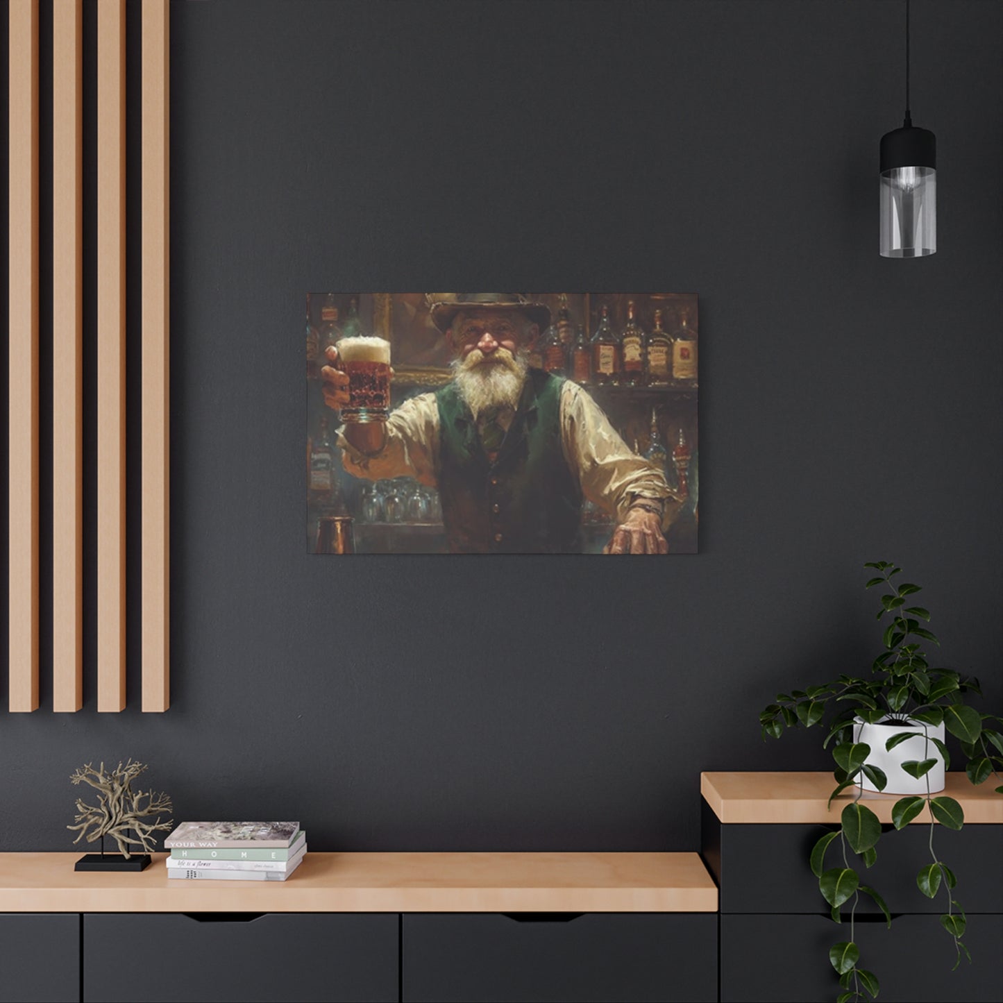 Old Man At Bar Painting Wall Art & Canvas Prints
