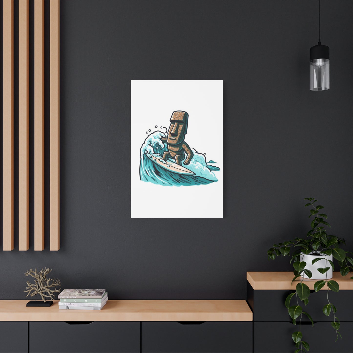 Hawaii Moai Surfing Wall Art & Canvas Prints
