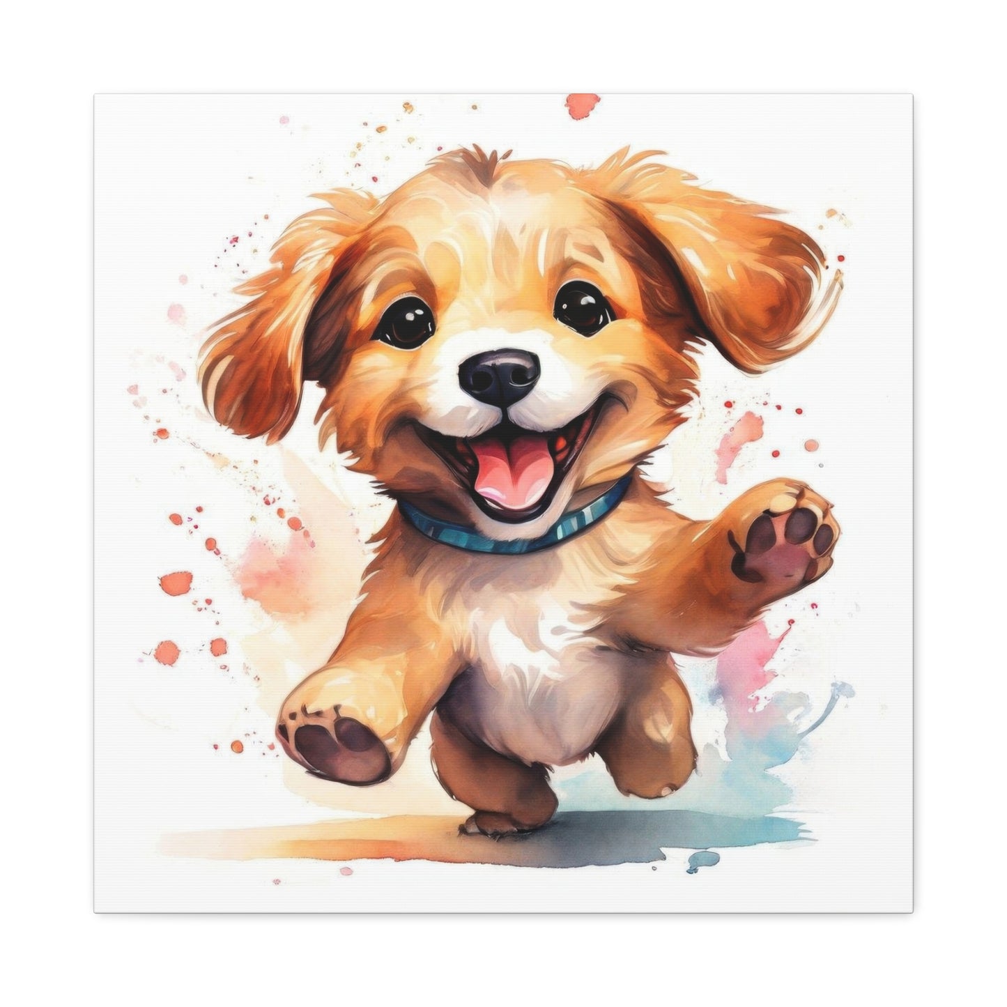 Happy Dancing Dog Puppy Wall Art & Canvas Prints