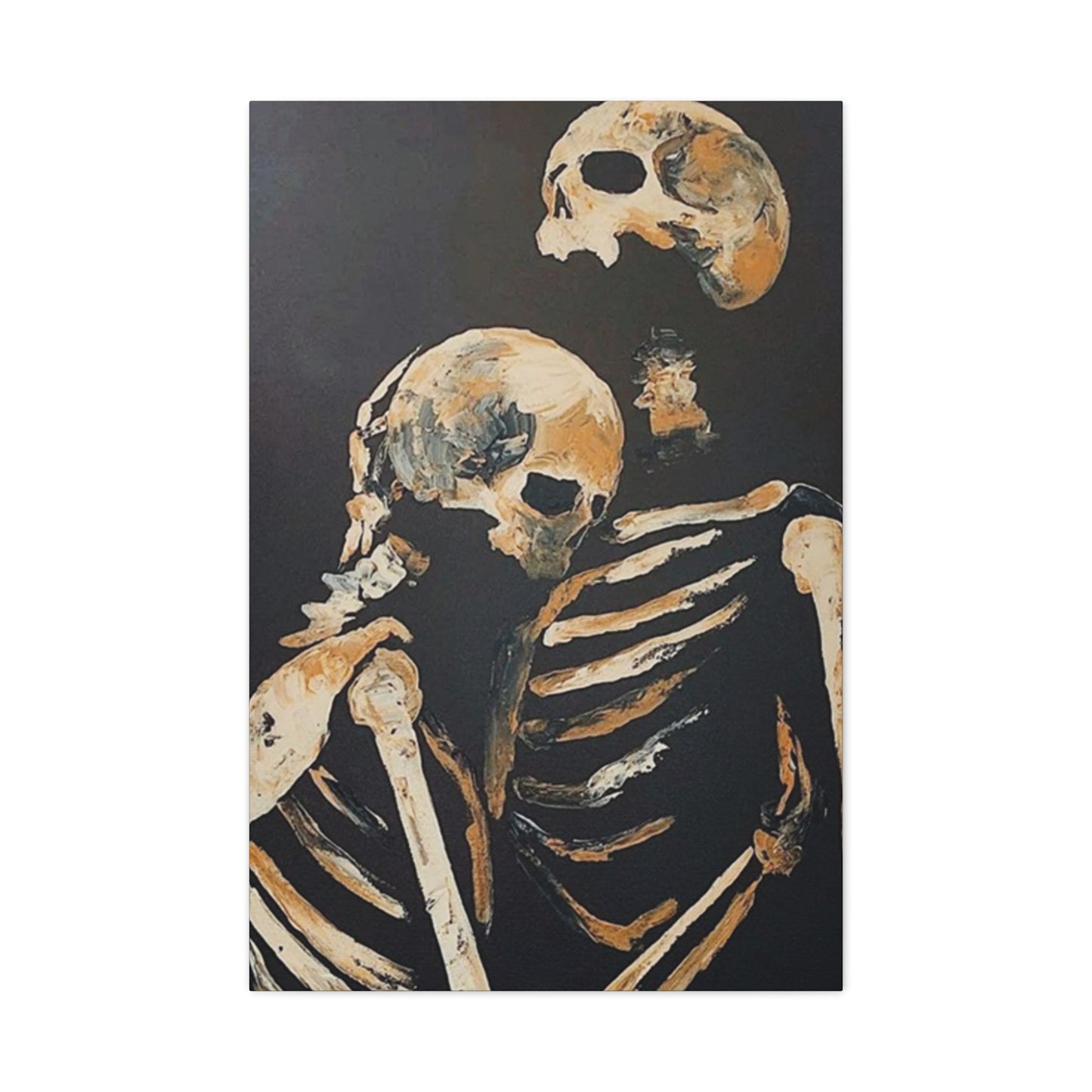 Couple Skeleton Hugging Wall Art & Canvas Prints