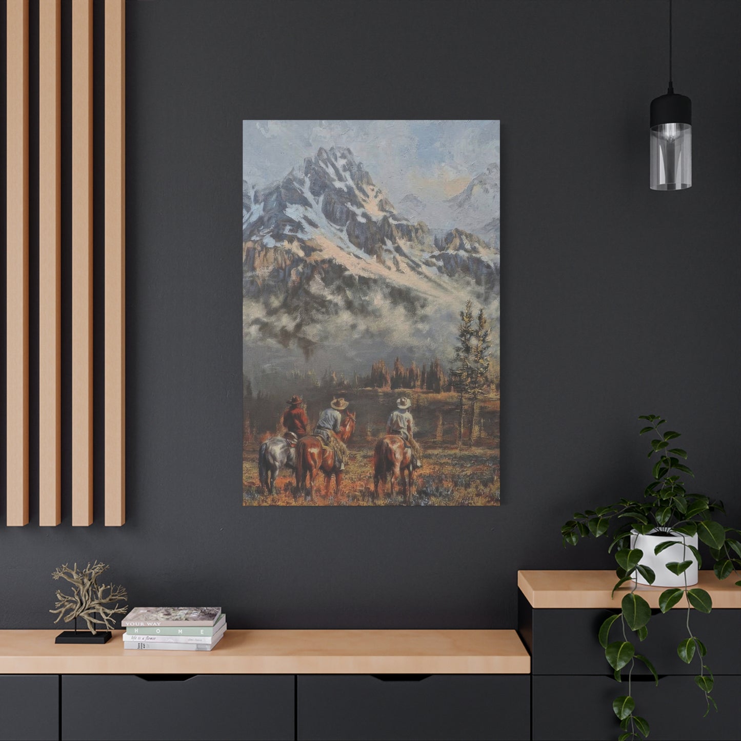 Cowboy Mountain In Background Wall Art & Canvas Prints