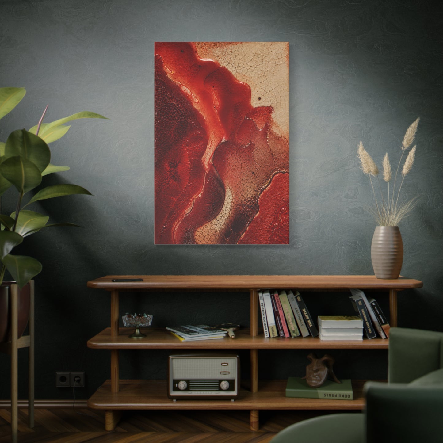 Red Ceramic Glaze Texture Wall Art & Canvas Print
