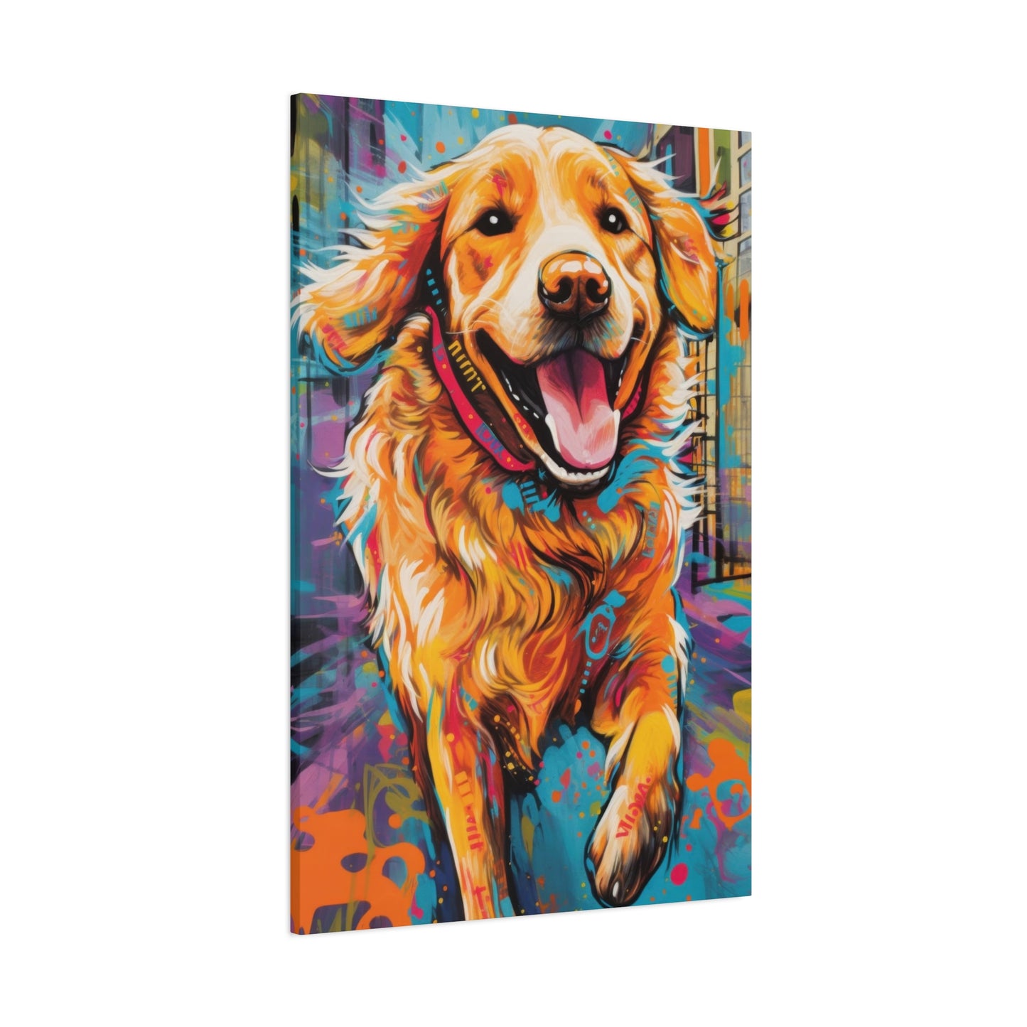 Happy Golden Retriever Dog Wall Art & Canvas Prints
