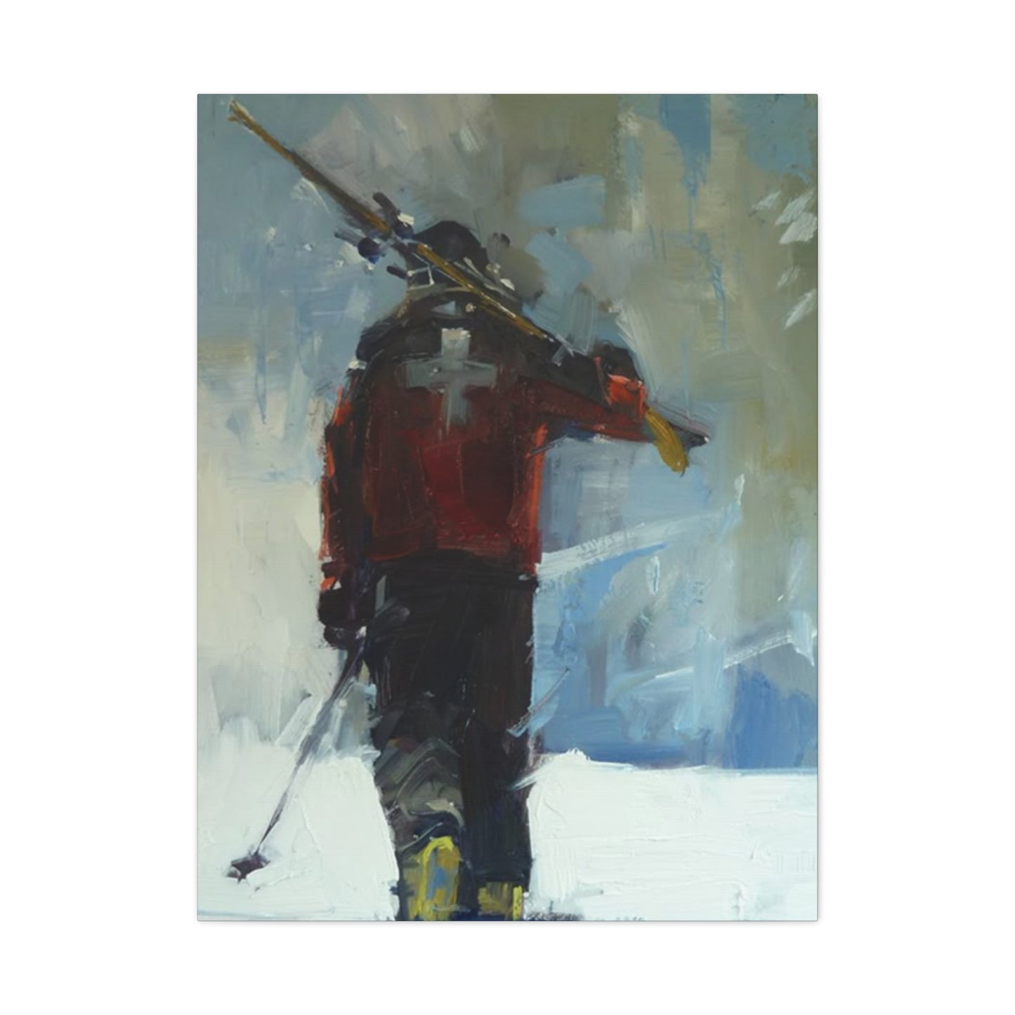 Skiing Man With Skies Wall Art & Canvas Prints
