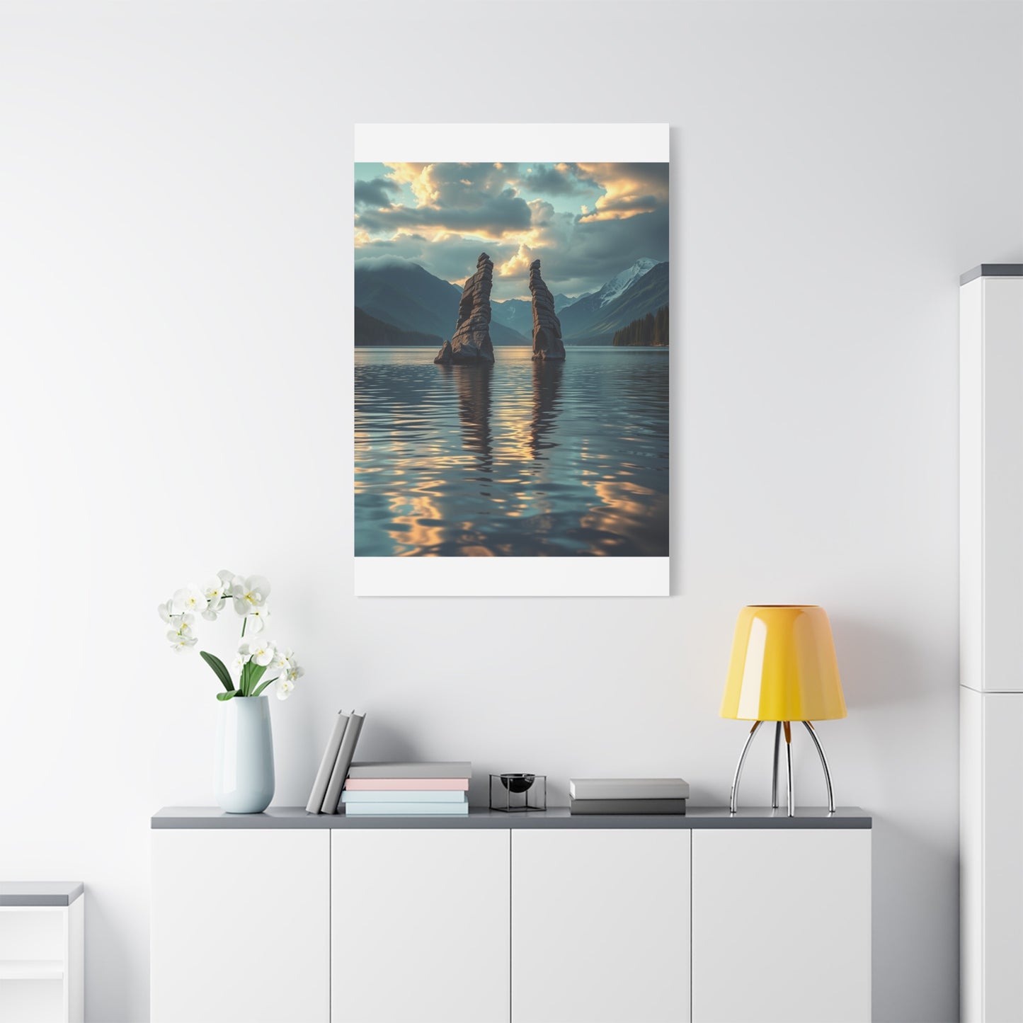 Premium Lake Canvas Print: Tranquil Waters Wall Decor