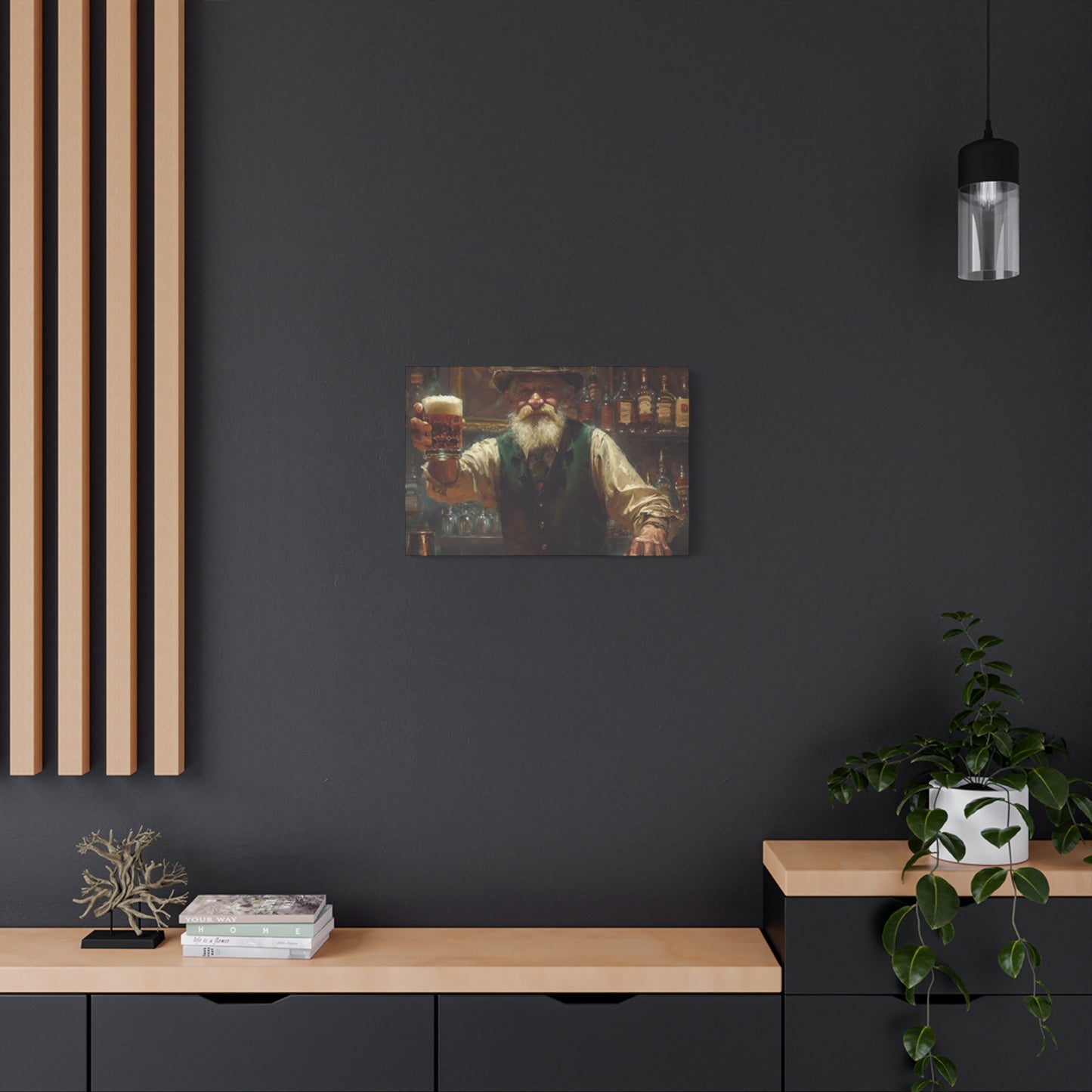 Old Man At Bar Painting Wall Art & Canvas Prints