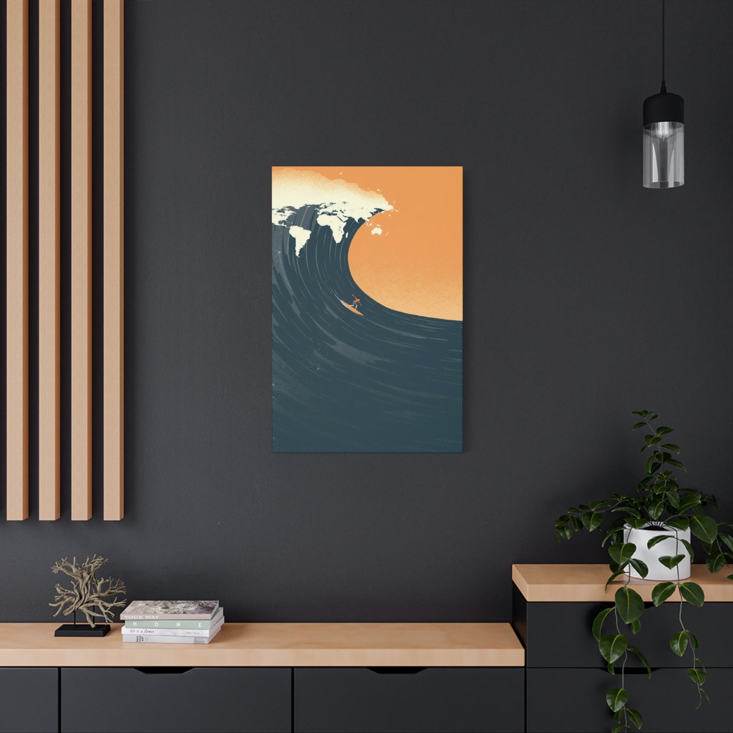 Wave Surfing Poster Wall Art & Canvas Prints
