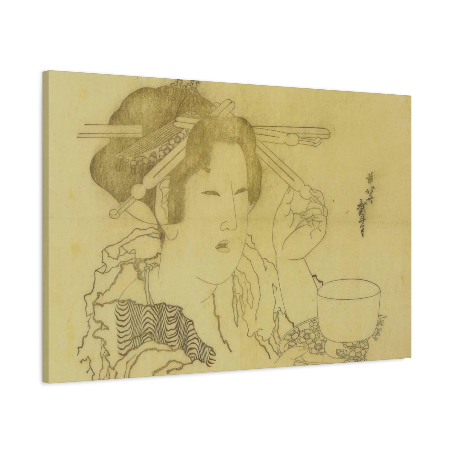 Katsushika Hokusai Woman With A Teacup Wall Art & Canvas Prints