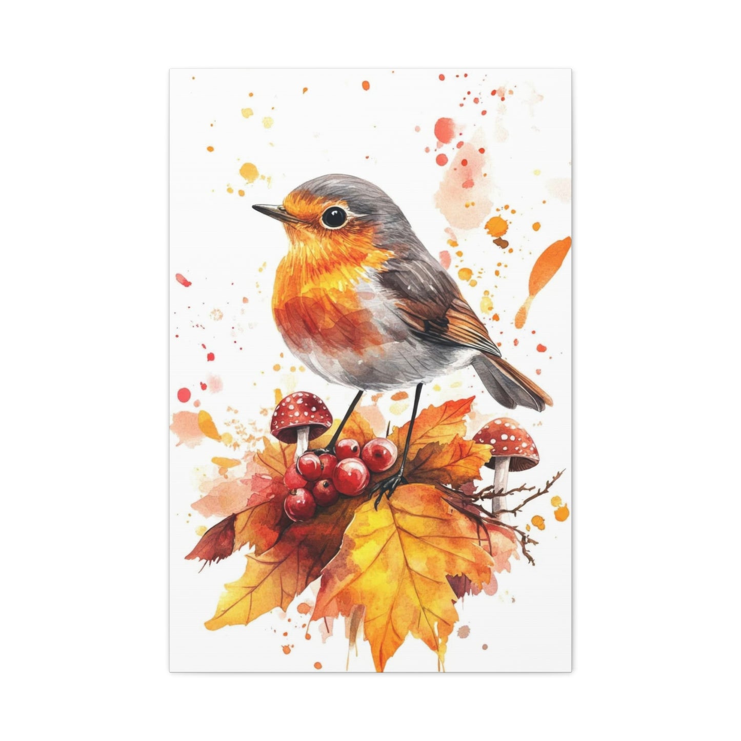 Birds Berries Warm Wall Art & Canvas Prints