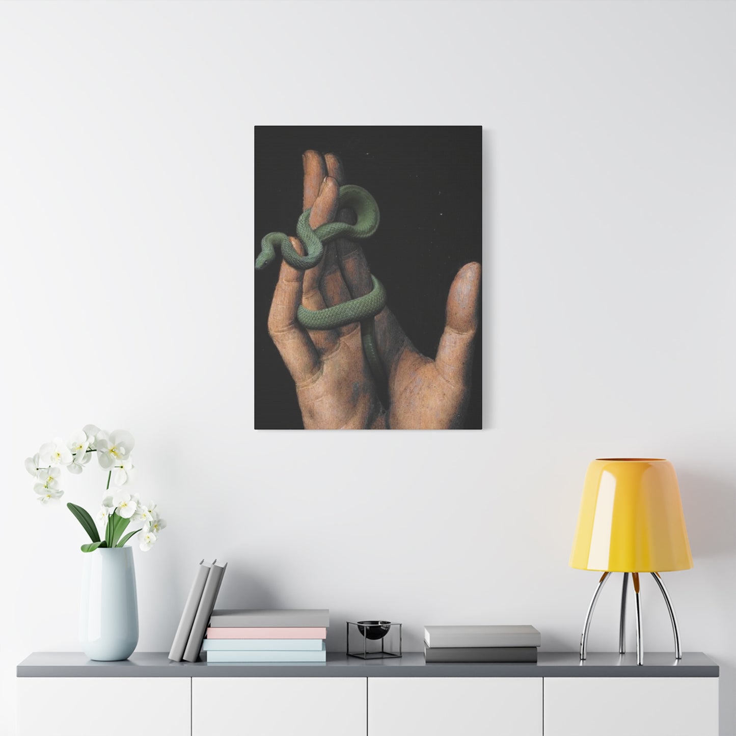 Snake On Hand Wall Art & Canvas Prints