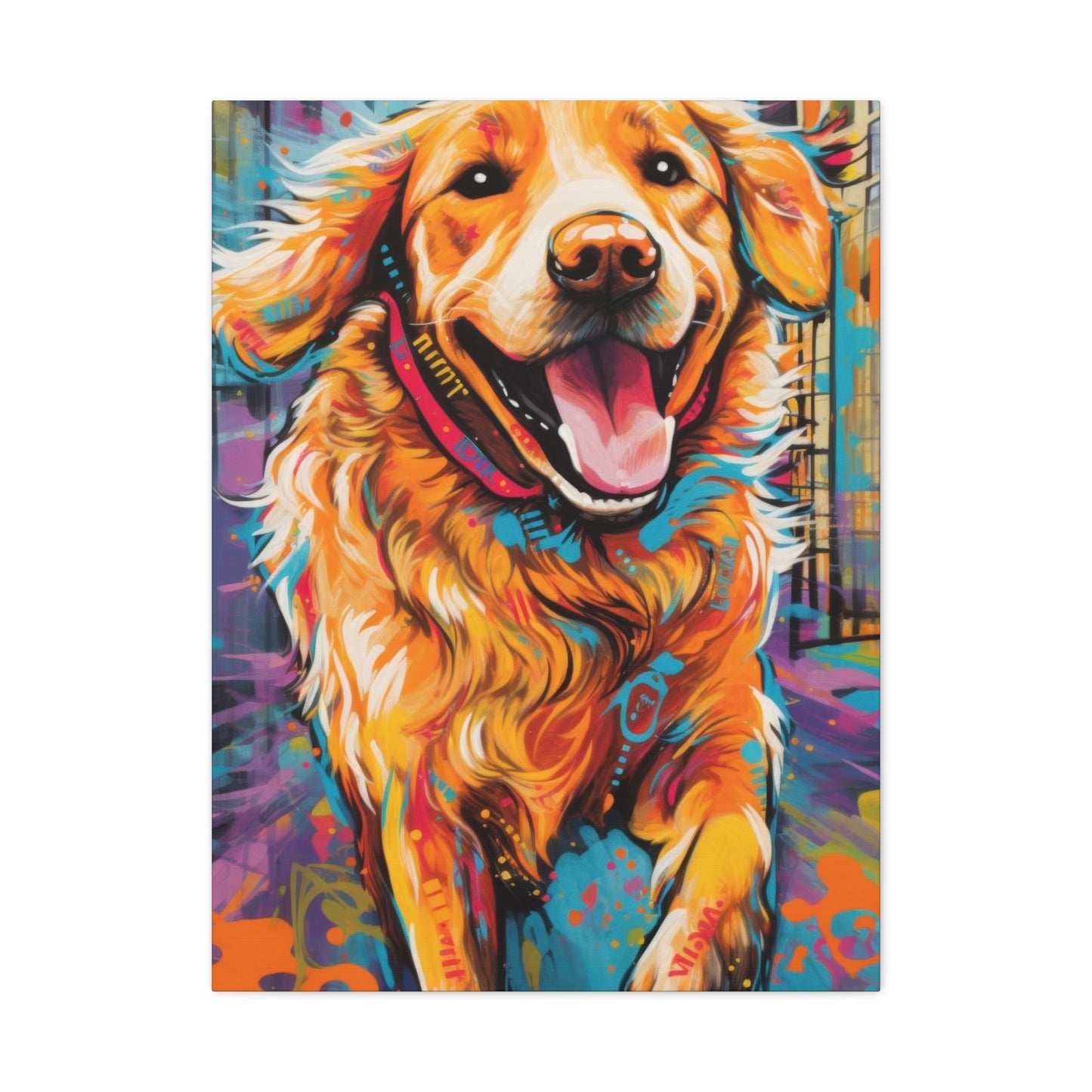Happy Golden Retriever Dog Wall Art & Canvas Prints
