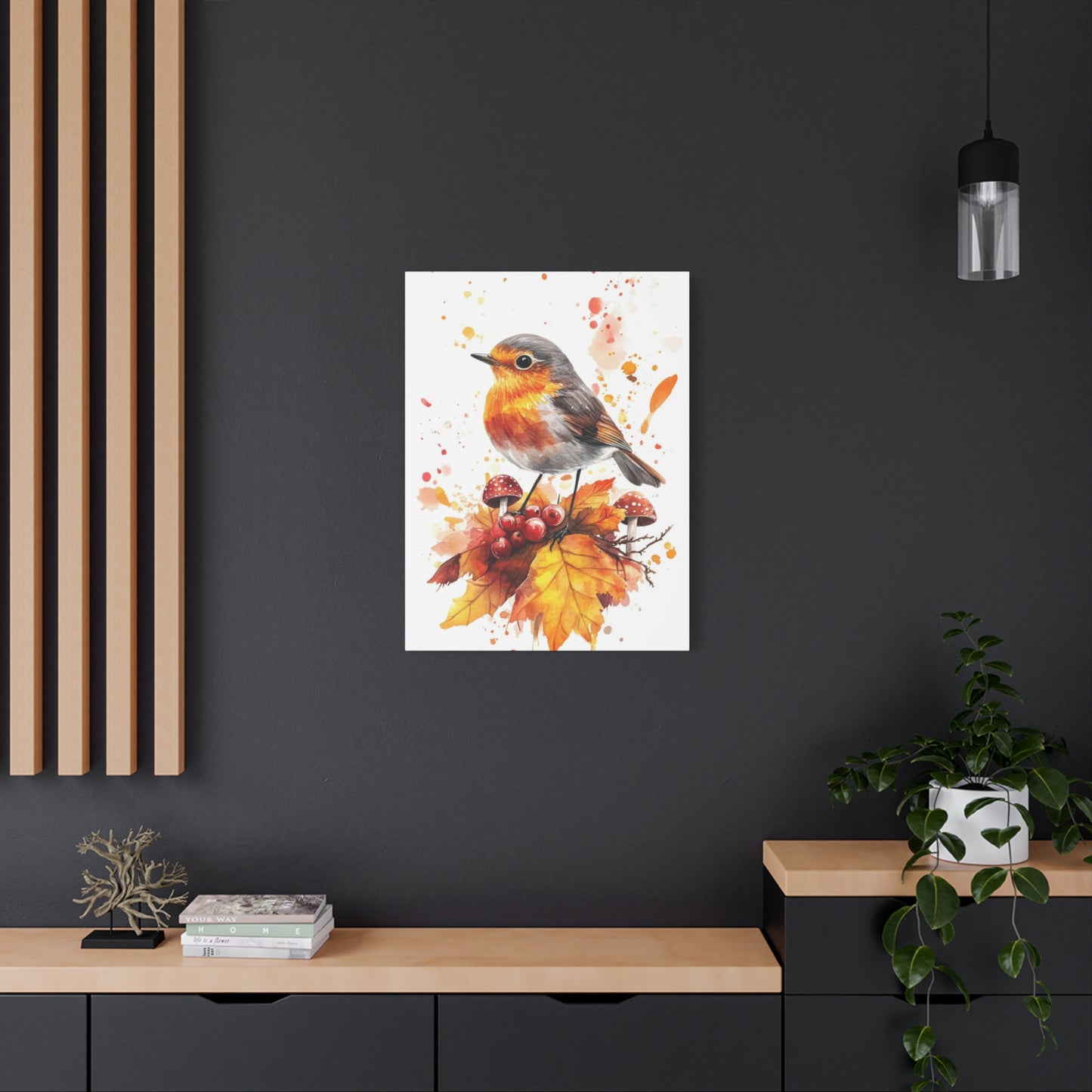 Birds Berries Warm Wall Art & Canvas Prints