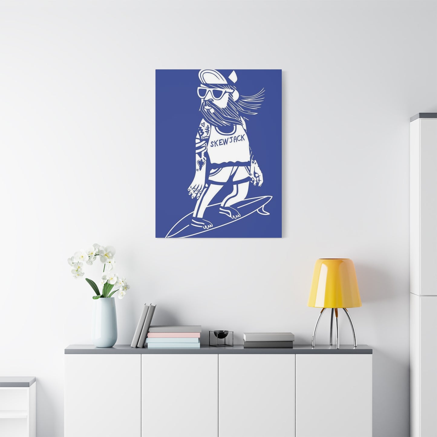 Cartoon Surfing Graffiti Poster Wall Art & Canvas Prints
