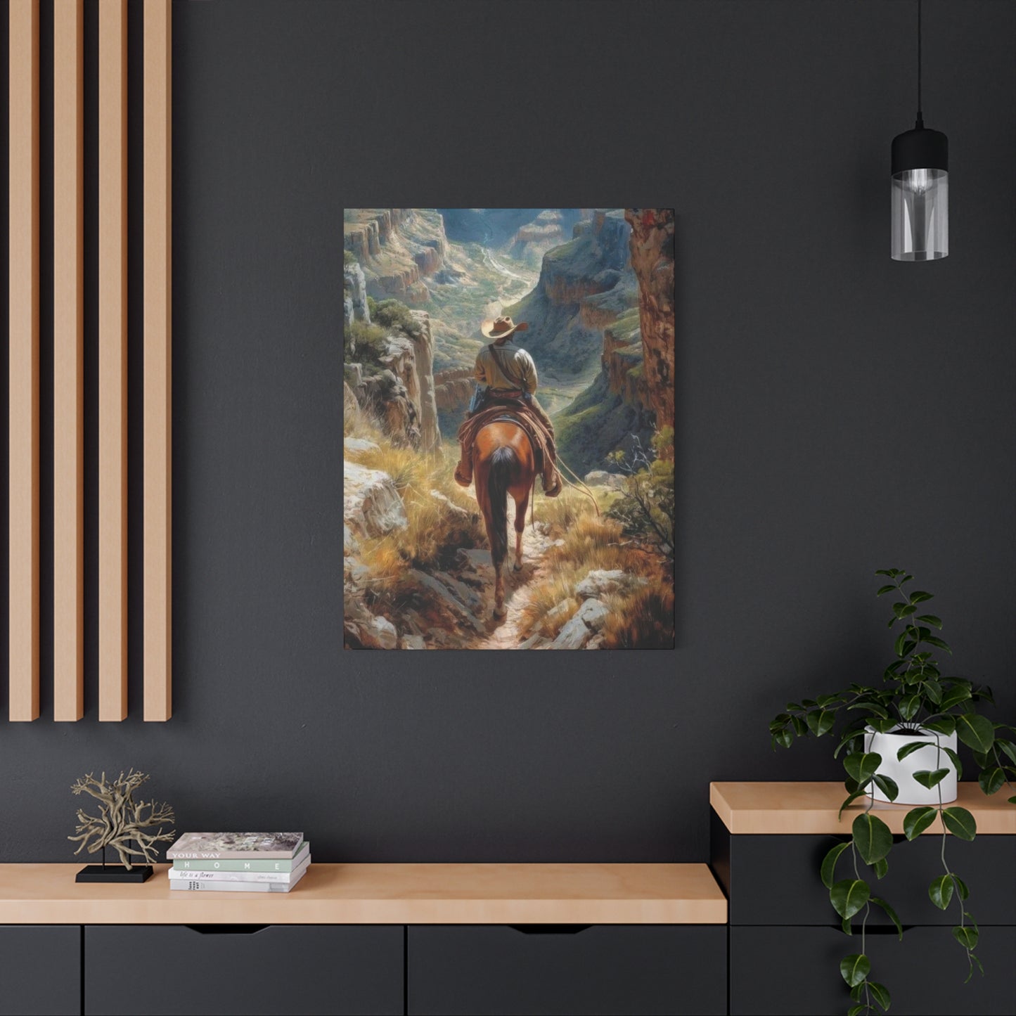 Cowboy Looking At Valley Wall Art & Canvas Prints
