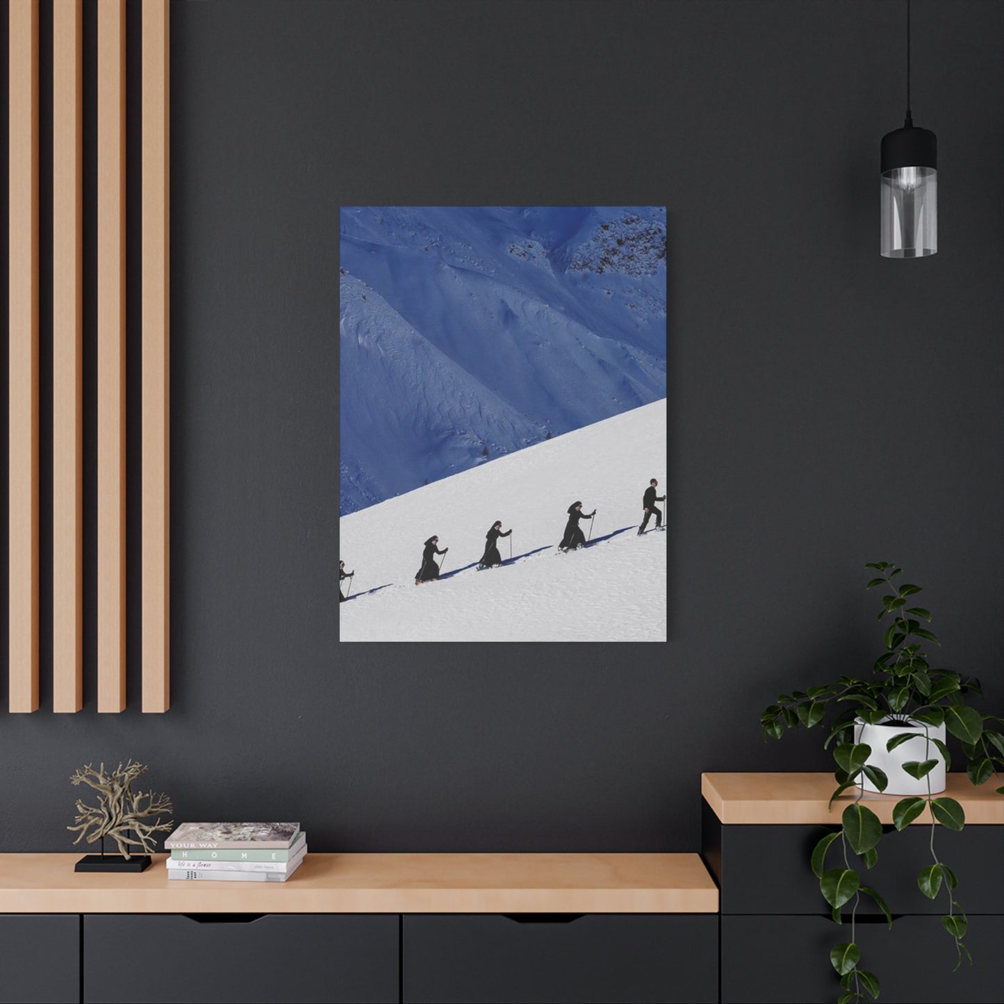 Skiing Group Poster Wall Art & Canvas Prints