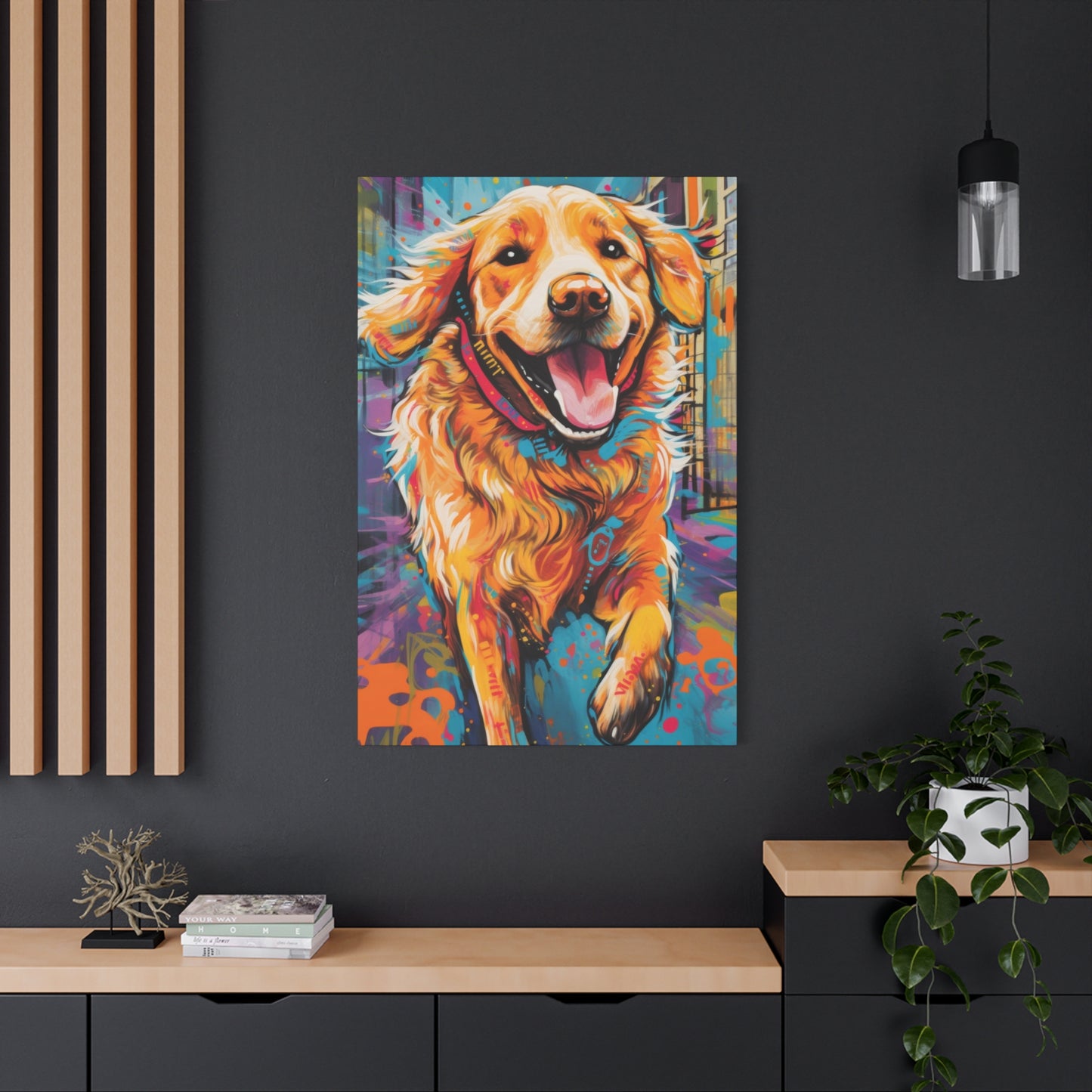 Happy Golden Retriever Dog Wall Art & Canvas Prints