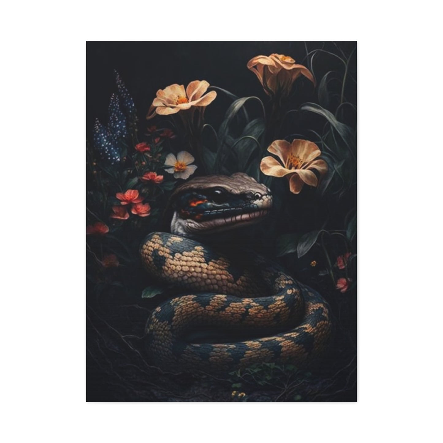 Snake With Flower Wall Art & Canvas Prints