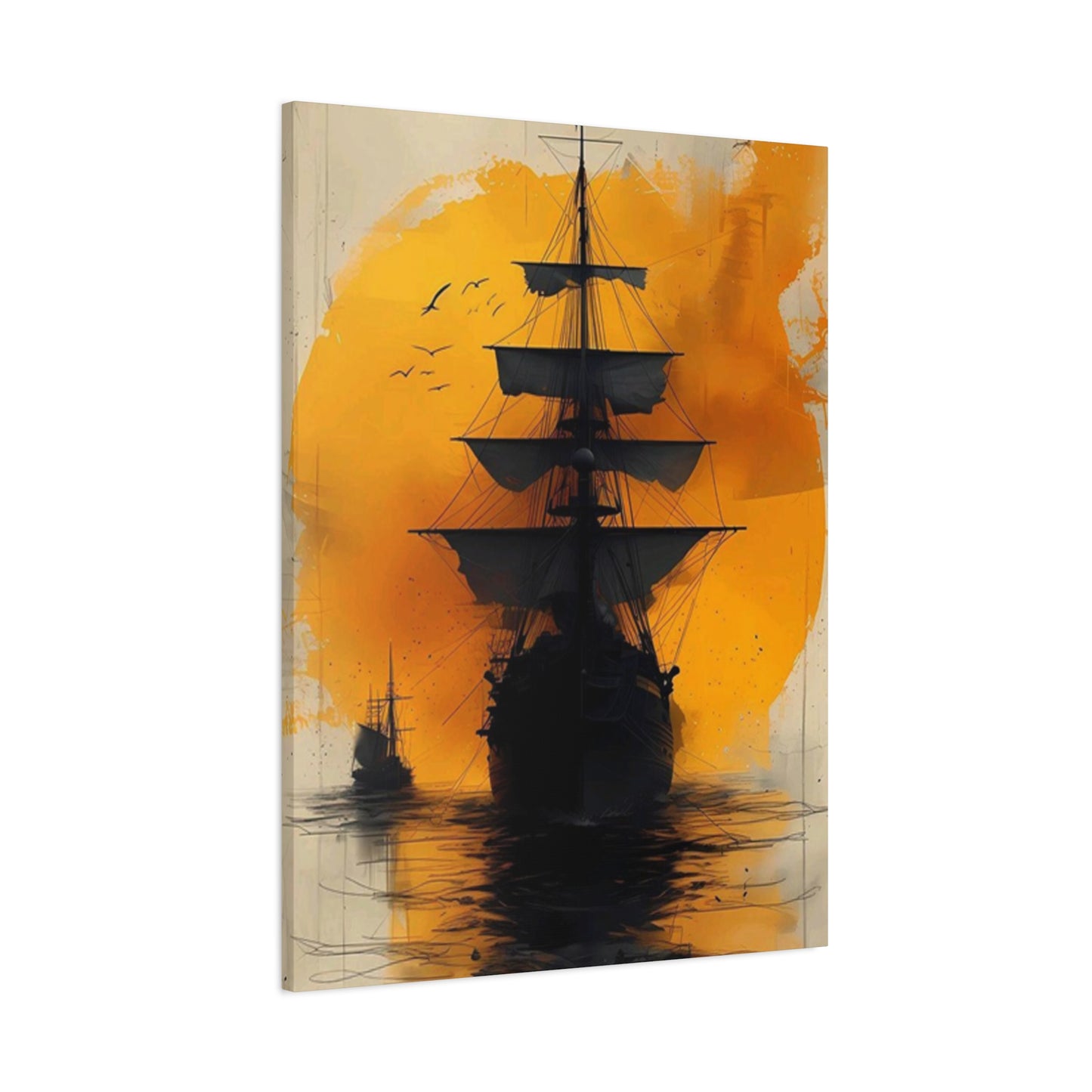 Black Sailing Ship Poster Wall Art & Canvas Prints
