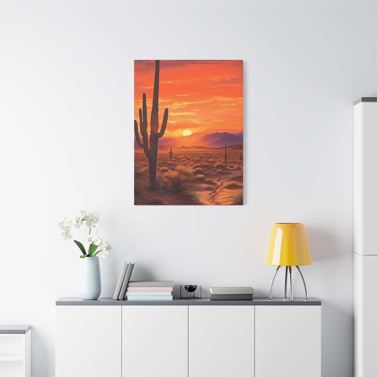 Abstract Arizona Cactus Sunset Wall Art & Canvas Prints