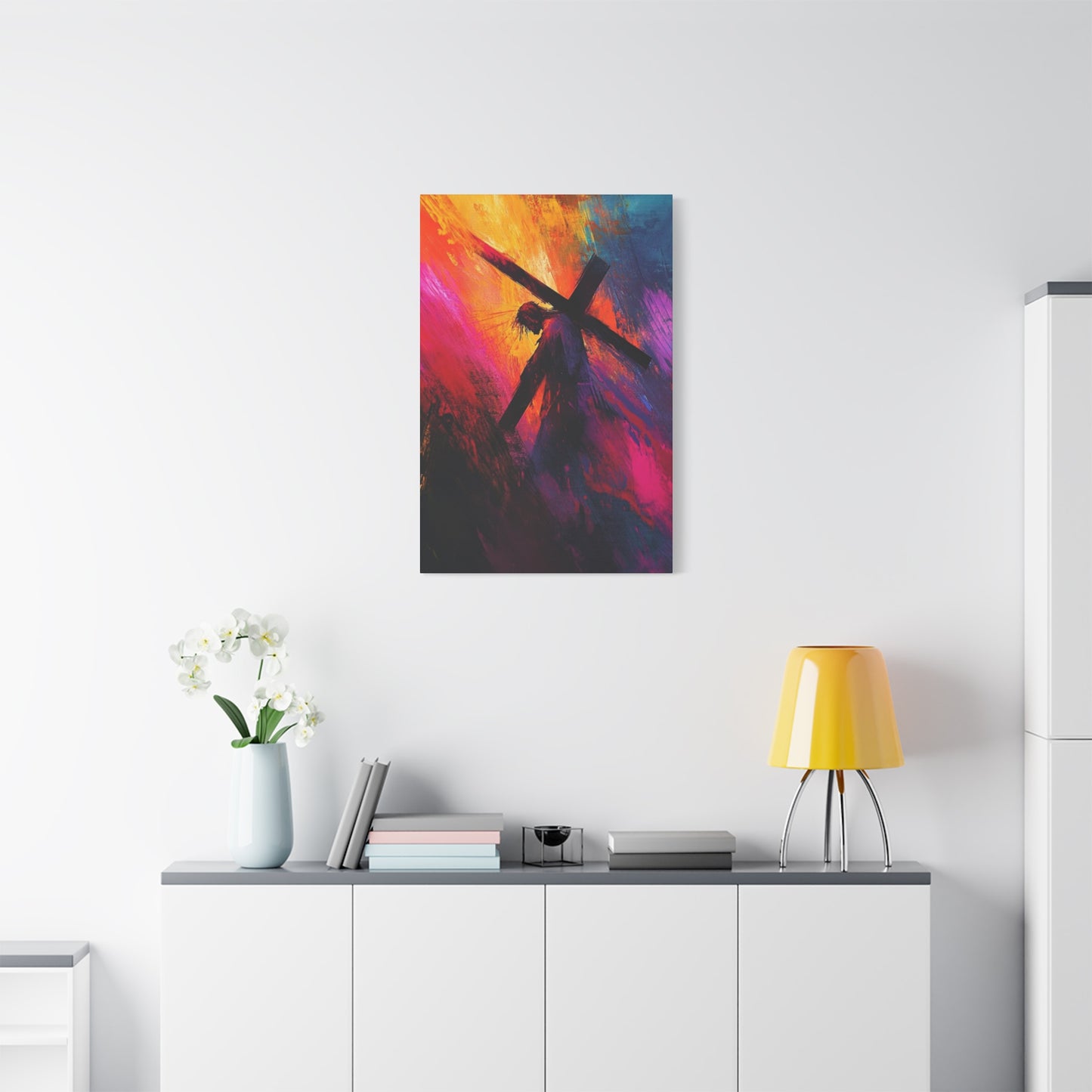 Abstract Jesus Caring Cross Wall Art & Canvas Prints