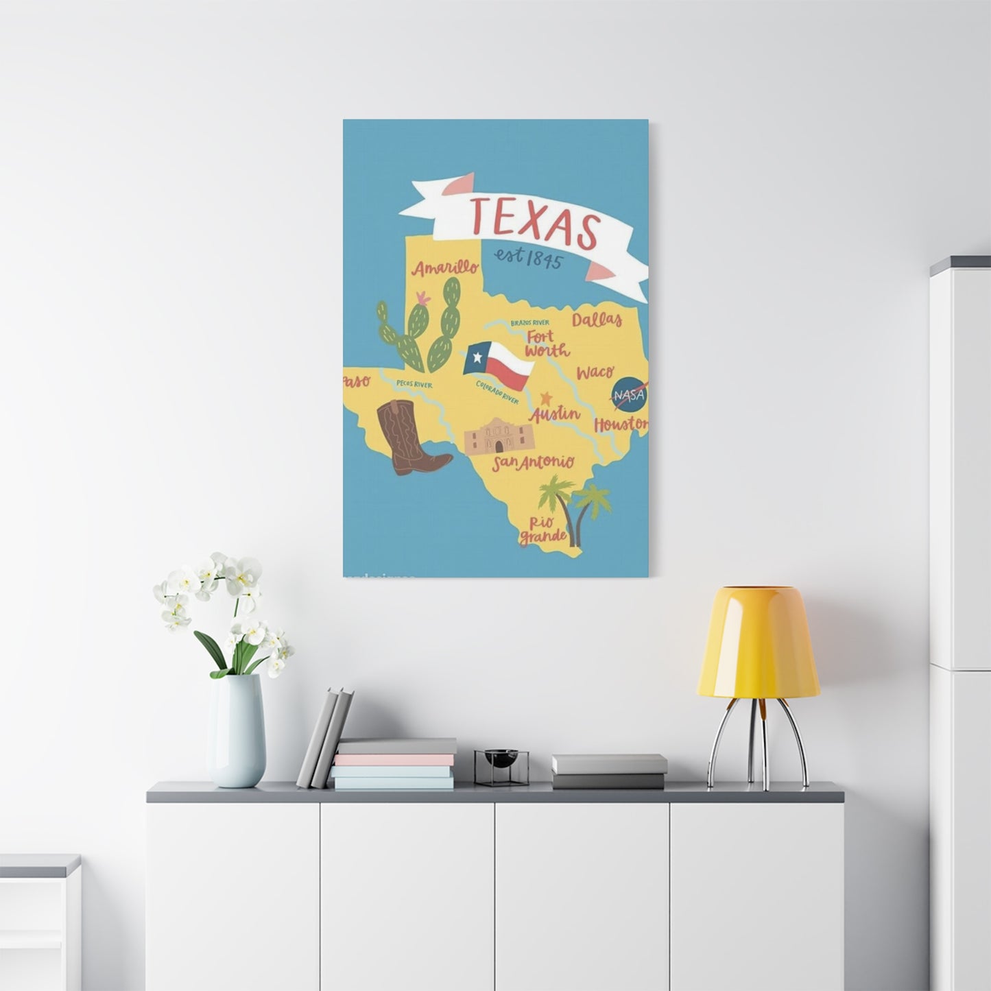 Texas Est. 1845 Poster Wall Art & Canvas Prints