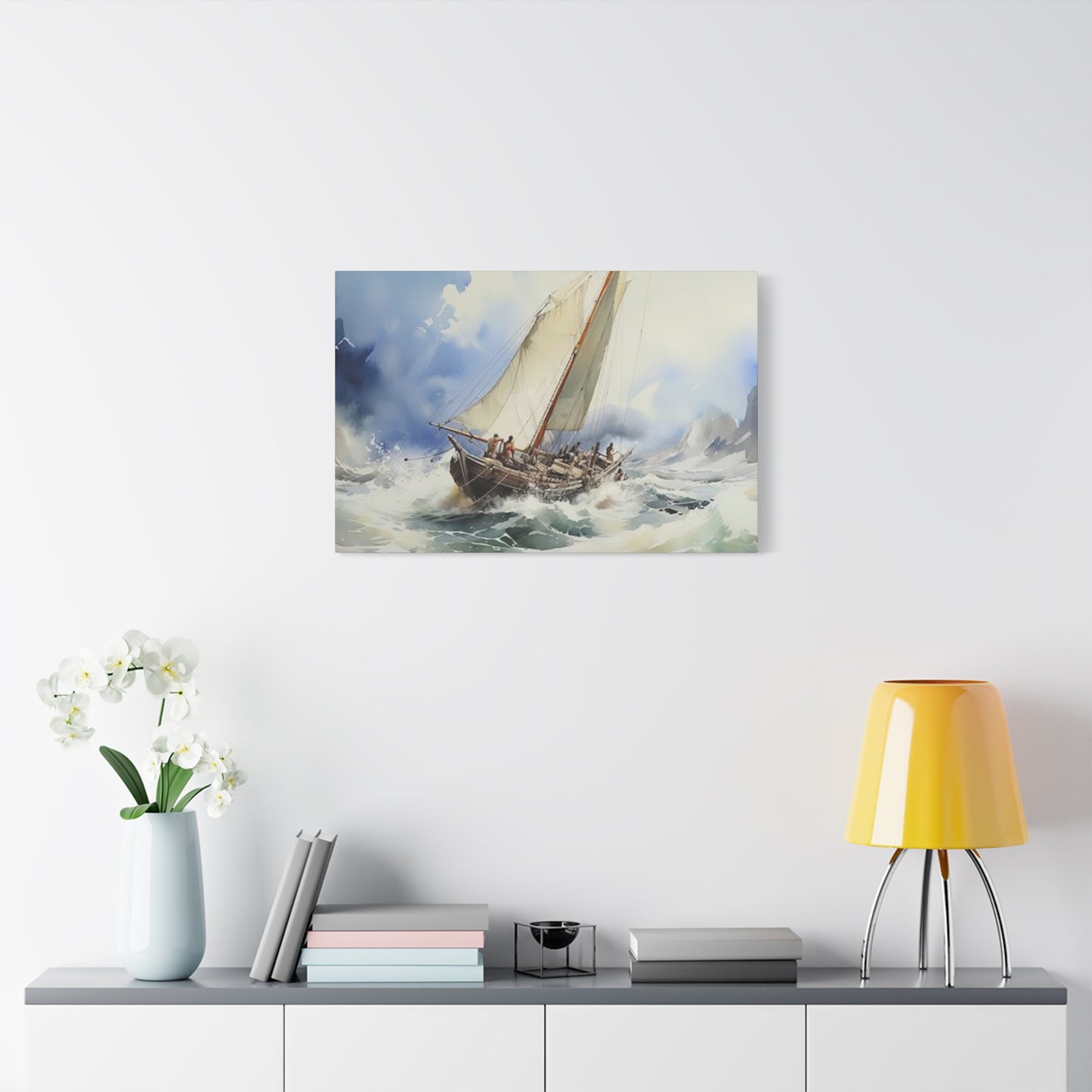 Ships In Ocean Painting Wall Art & Canvas Prints