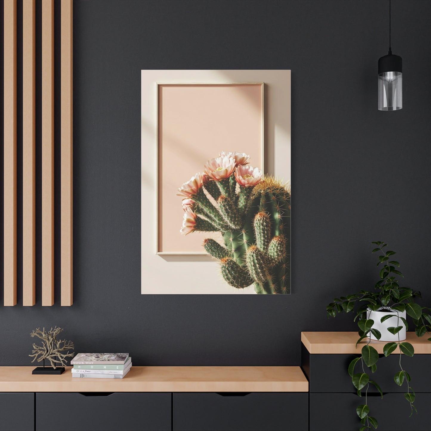 Minimalist Blooming Cactus Botanical Wall Art & Canvas Prints