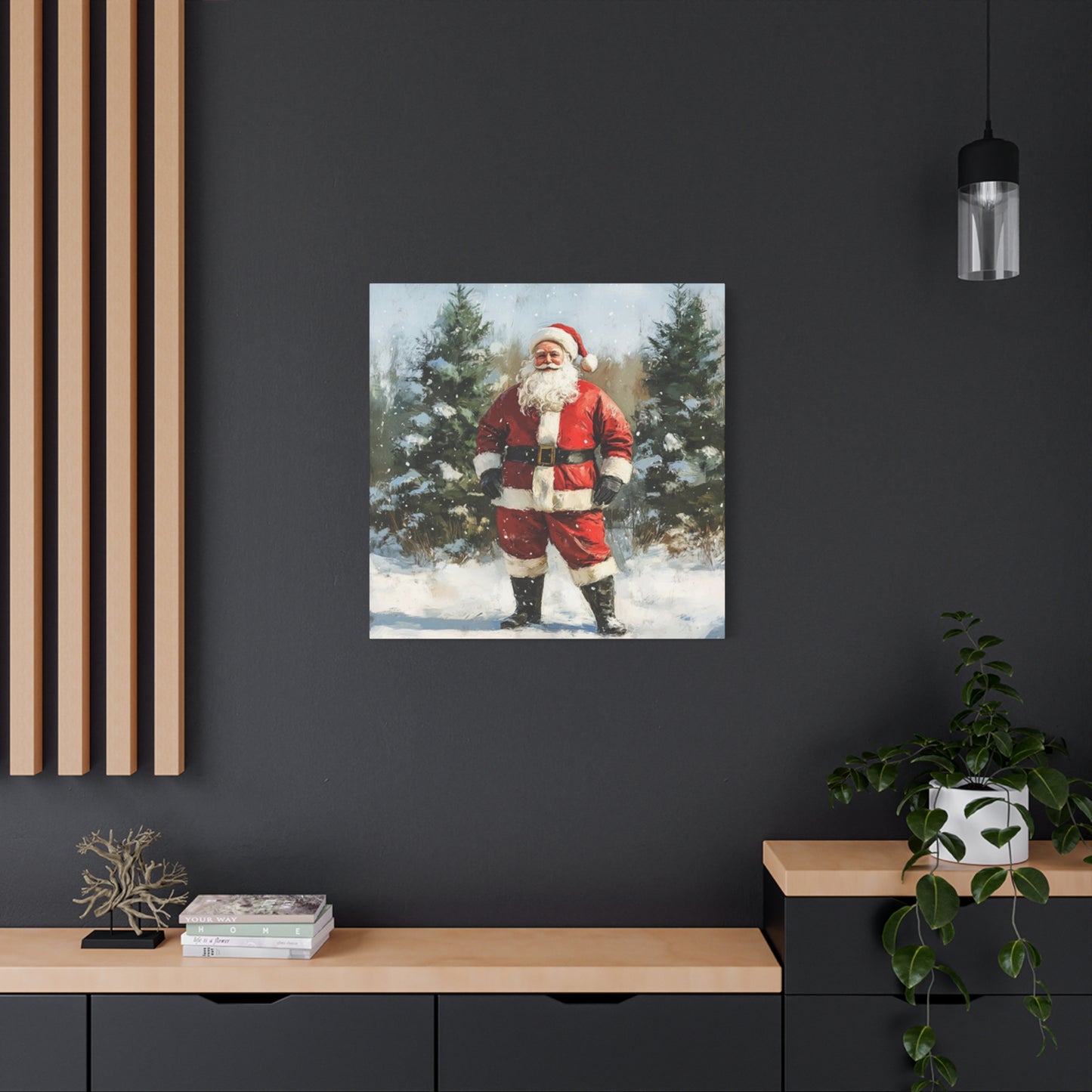 Santa Claus In Snow Wall Art & Canvas Prints