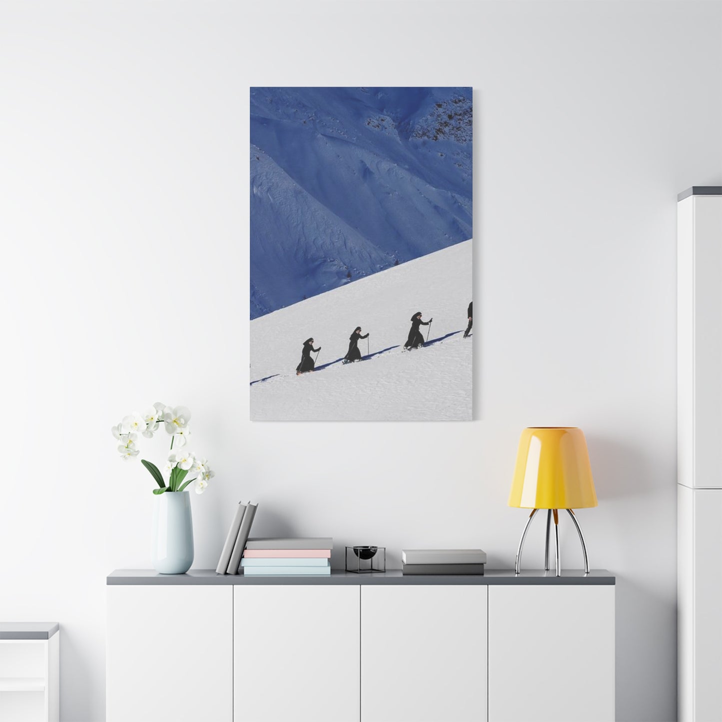 Skiing Group Poster Wall Art & Canvas Prints