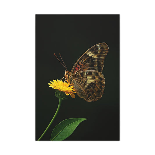 Golden Meadow Butterfly On Yellow Blossom Wall Art & Canvas Prints