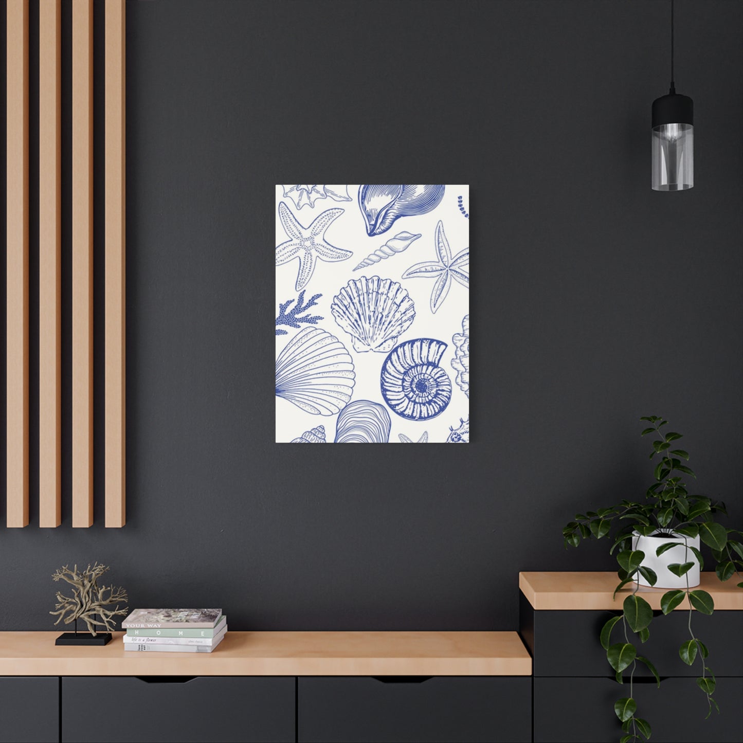 Blue Sea Shell Shape Poster Wall Art & Canvas Prints