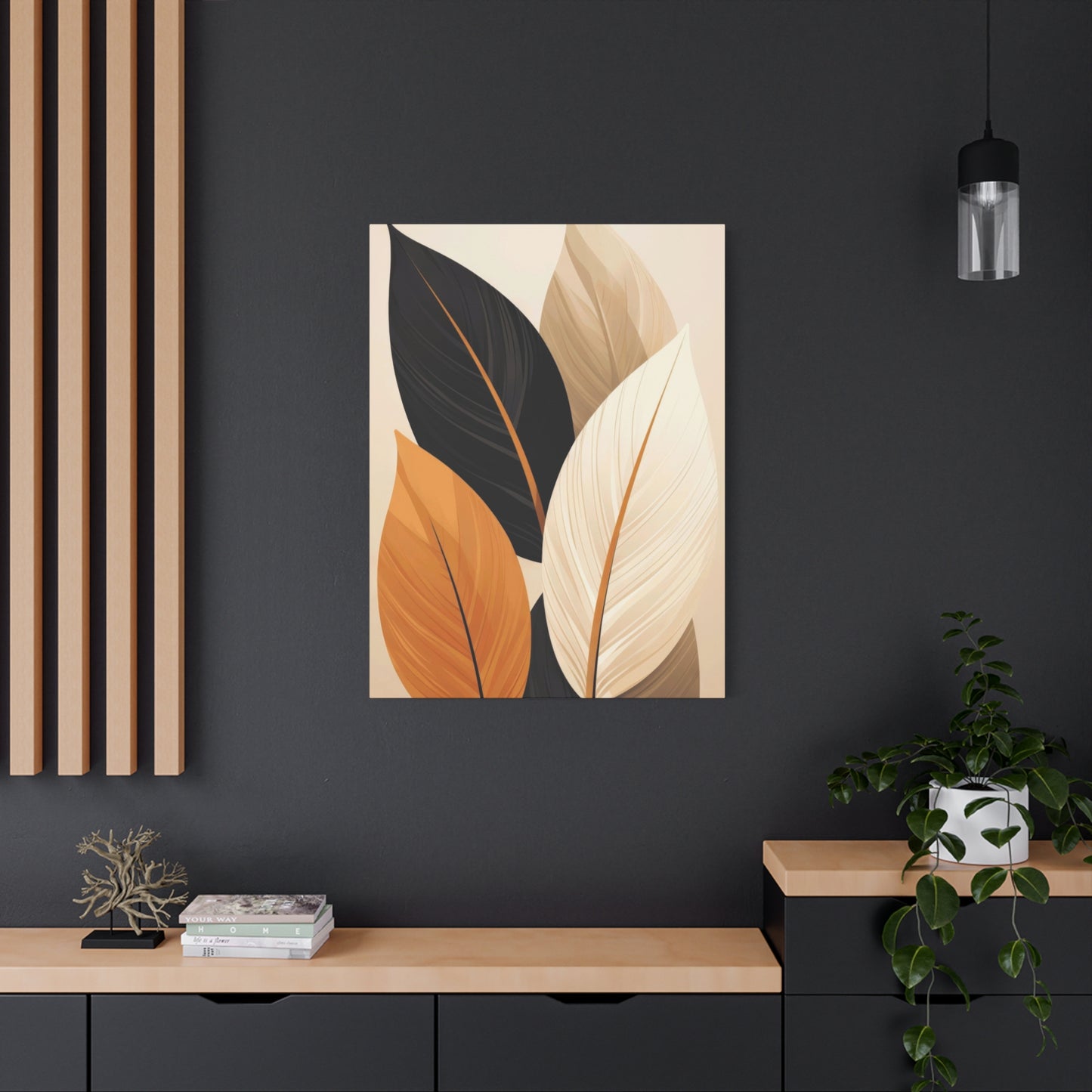 Warm Dark Leaves Deco Wall Art & Canvas Prints