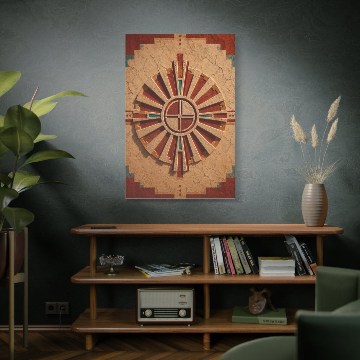 Sacred Sunburst Geometry Southwest Wall Art & Canvas Print