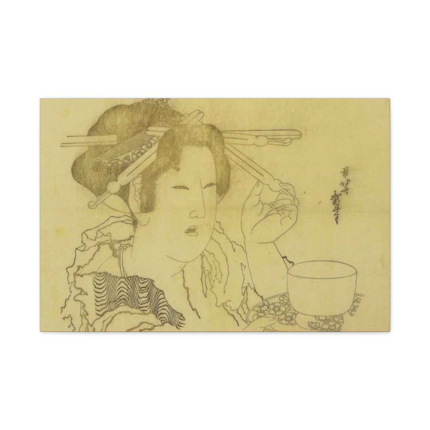 Katsushika Hokusai Woman With A Teacup Wall Art & Canvas Prints