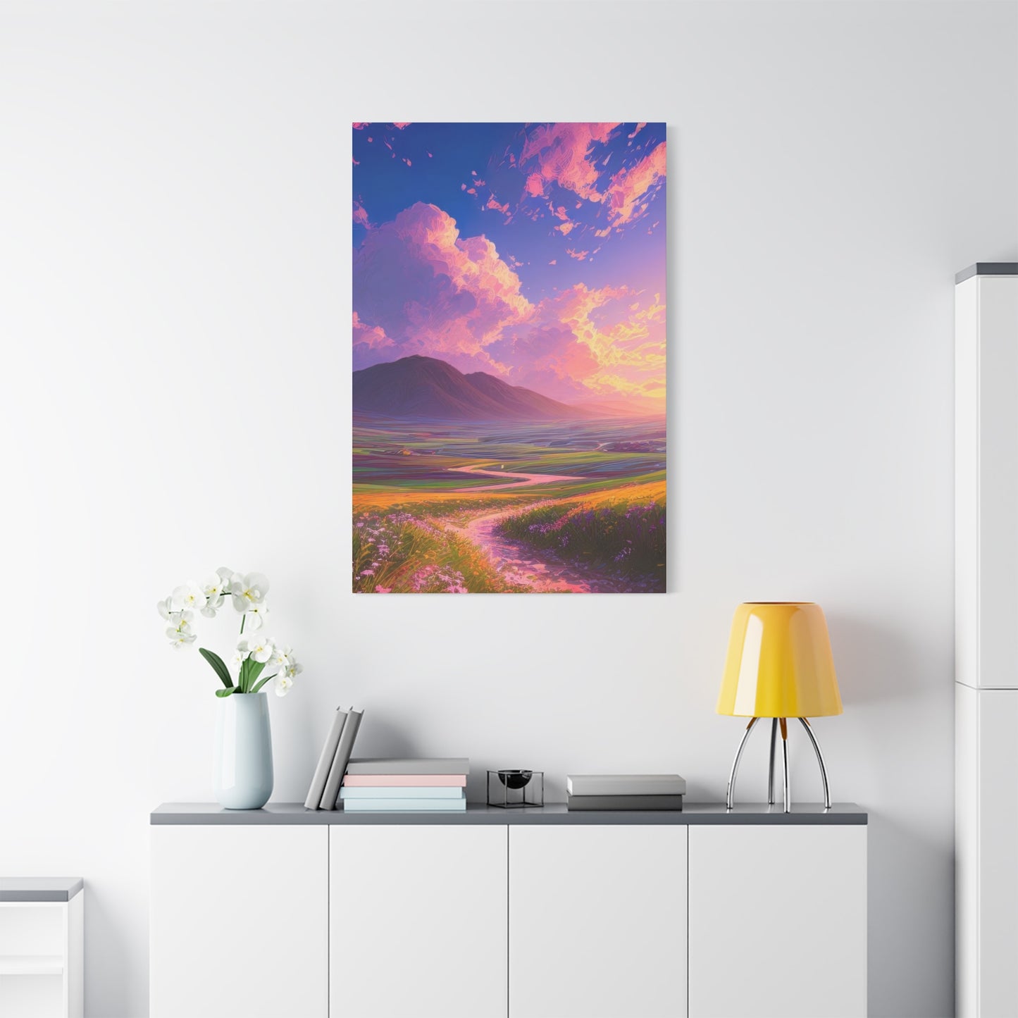 Blue Violet Sky Meadow Vibrant Wall Art & Canvas Prints