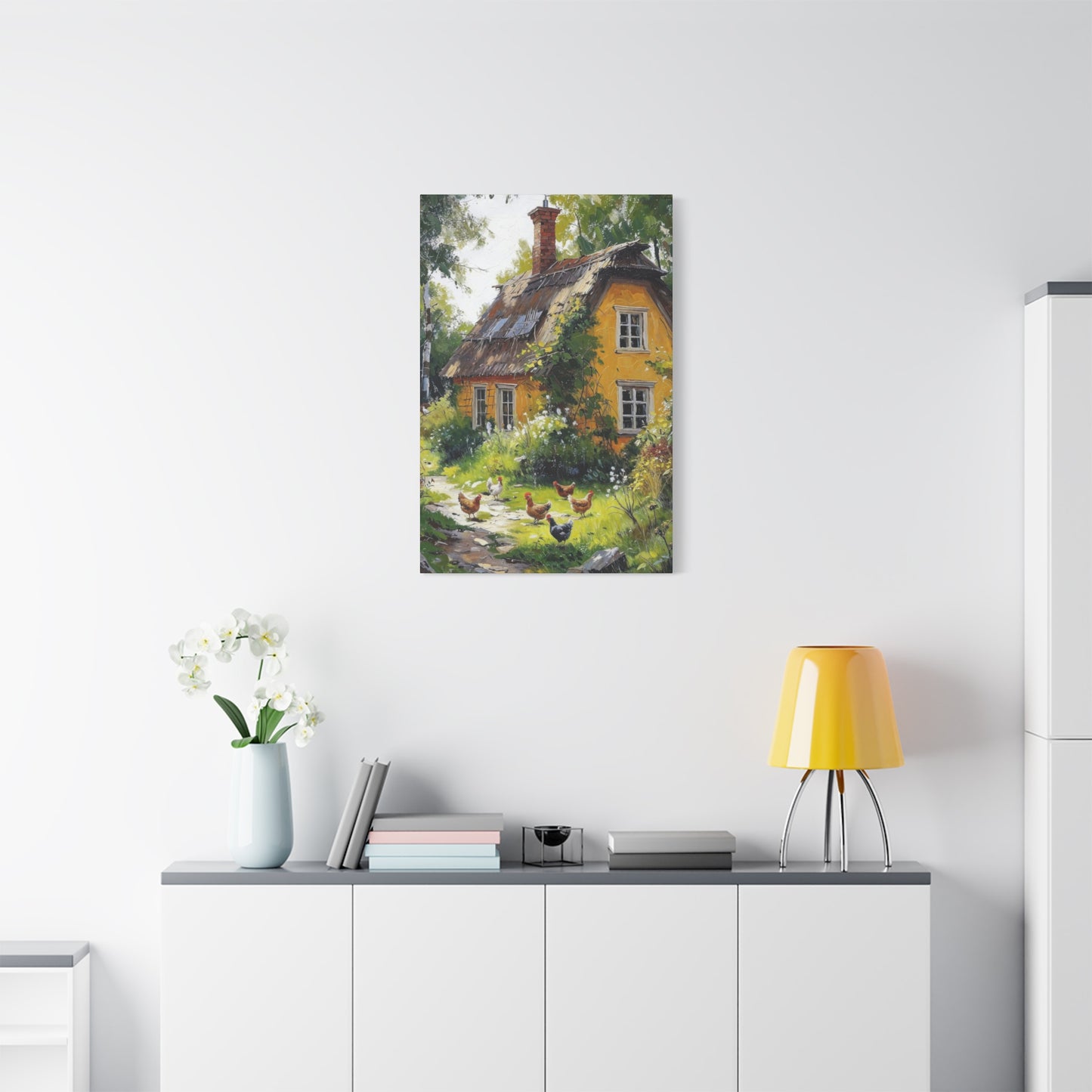 Hens Pecking Countryside Wall Art & Canvas Prints