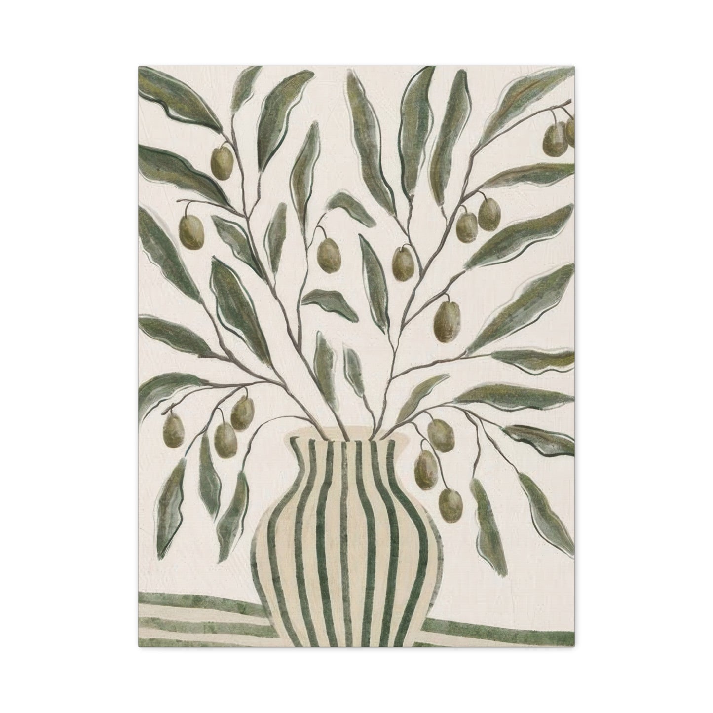 Green Striped Vase Wall Art & Canvas Prints