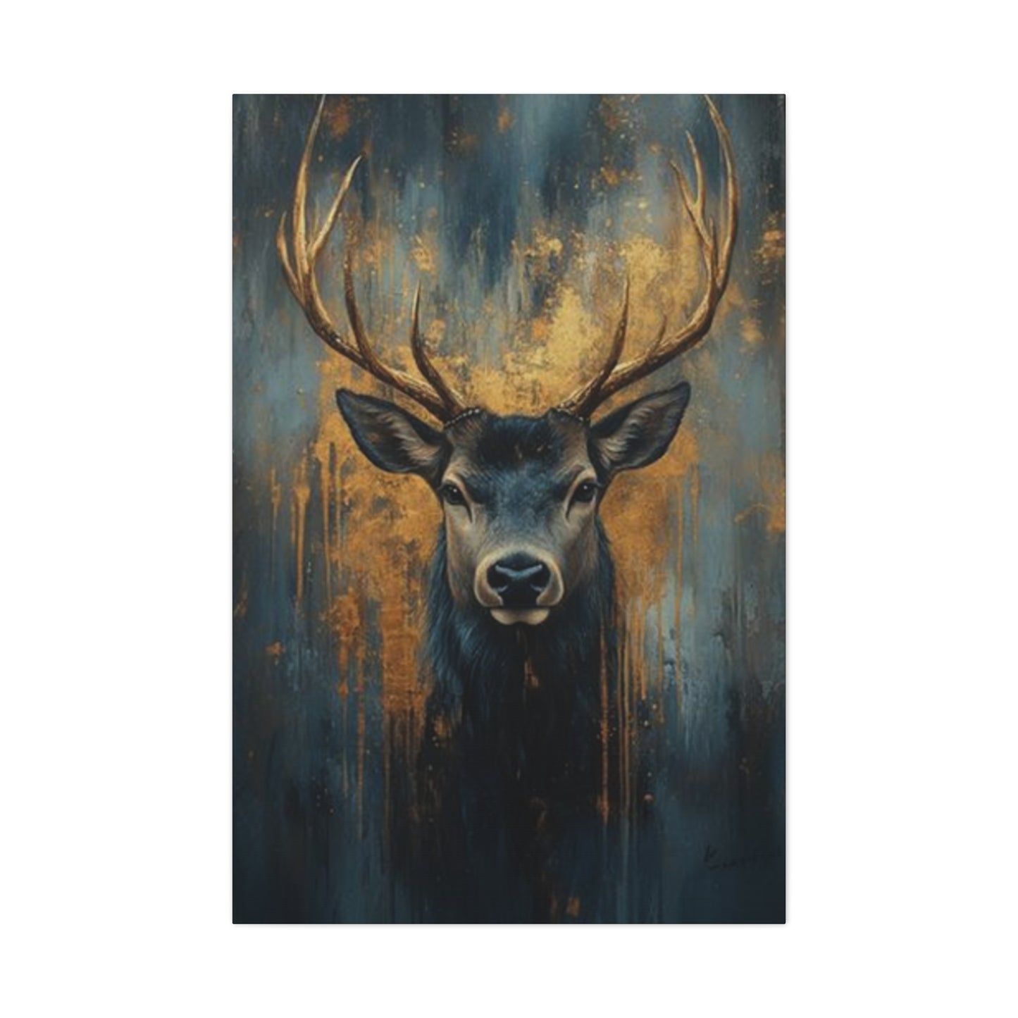 Golden Canvas Reindeer Wall Art & Canvas Prints