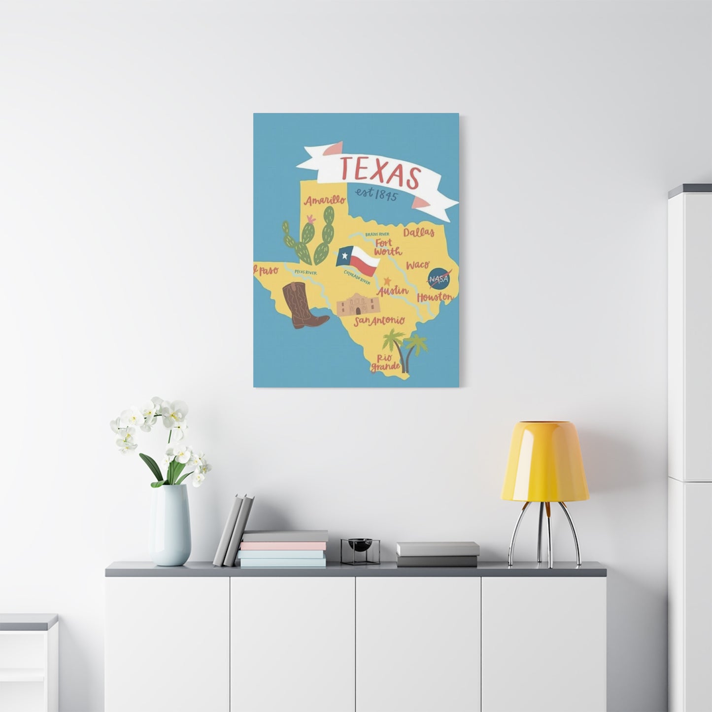 Texas Est. 1845 Poster Wall Art & Canvas Prints