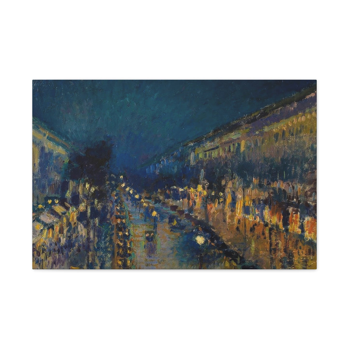 Boulevard Montmarte At Night Impression Wall Art & Canvas Prints