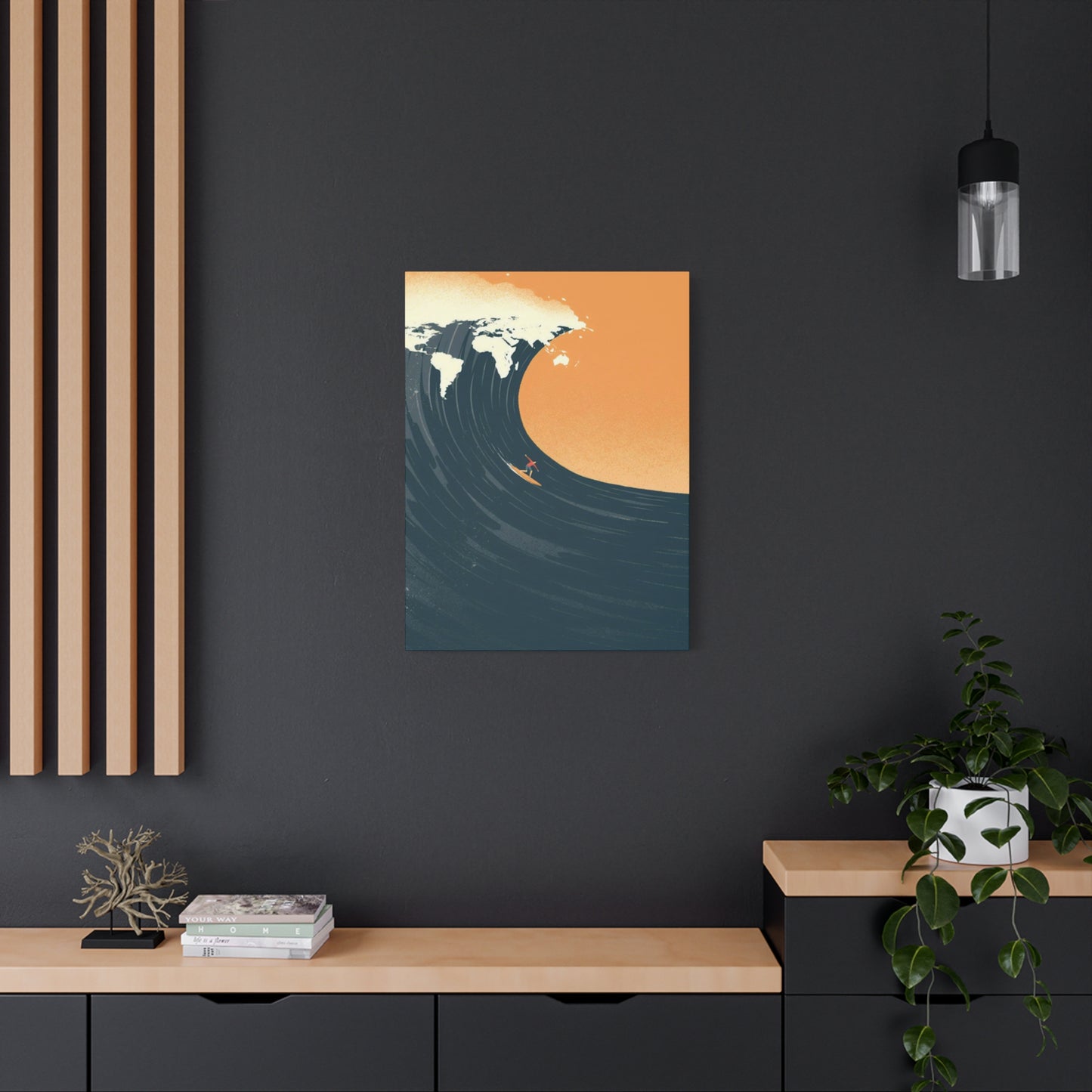 Wave Surfing Poster Wall Art & Canvas Prints