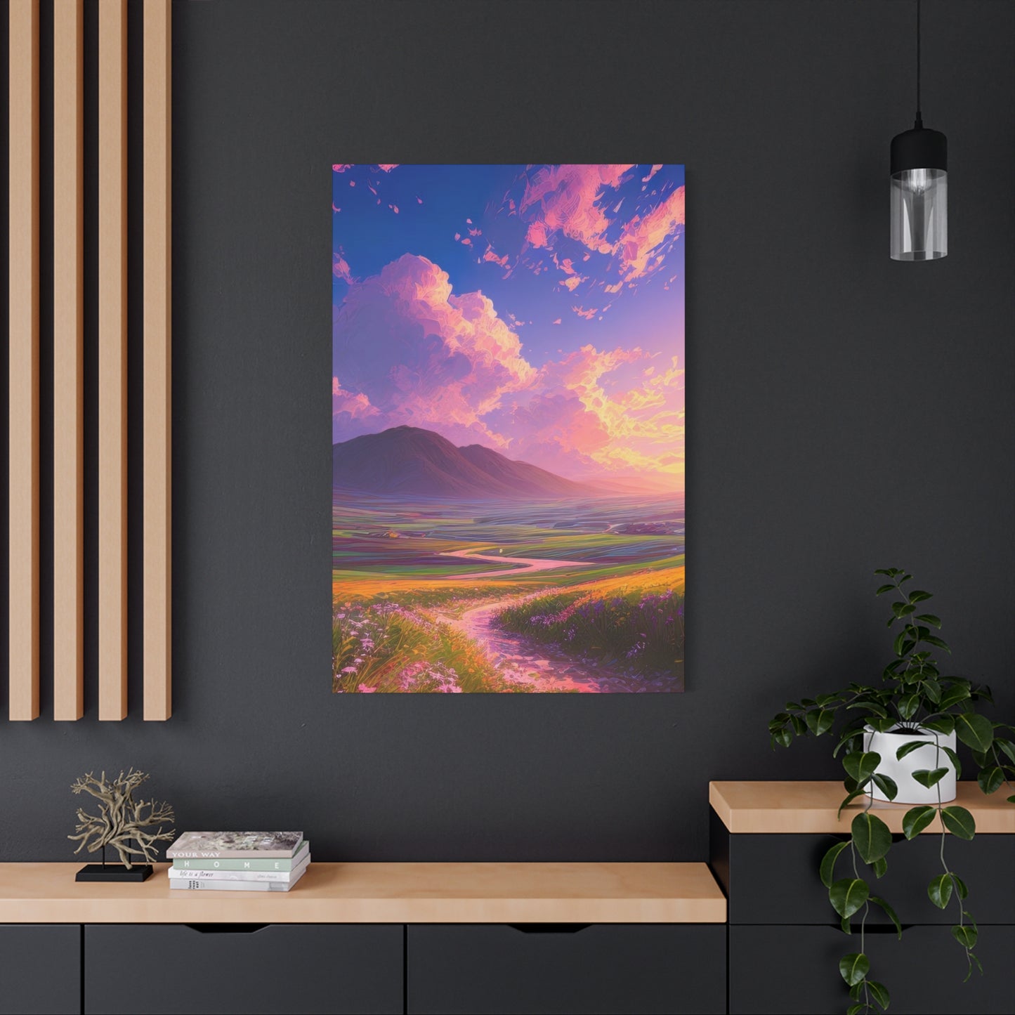 Blue Violet Sky Meadow Vibrant Wall Art & Canvas Prints