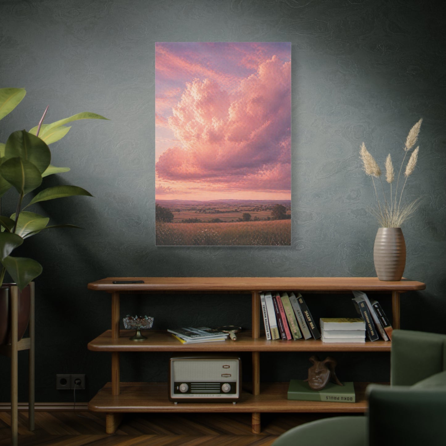 Pink Cloudscape Horizon Landscape Wall Art & Canvas Print