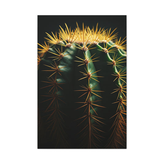 Golden Spine Macro Cactus Wall Art & Canvas Prints