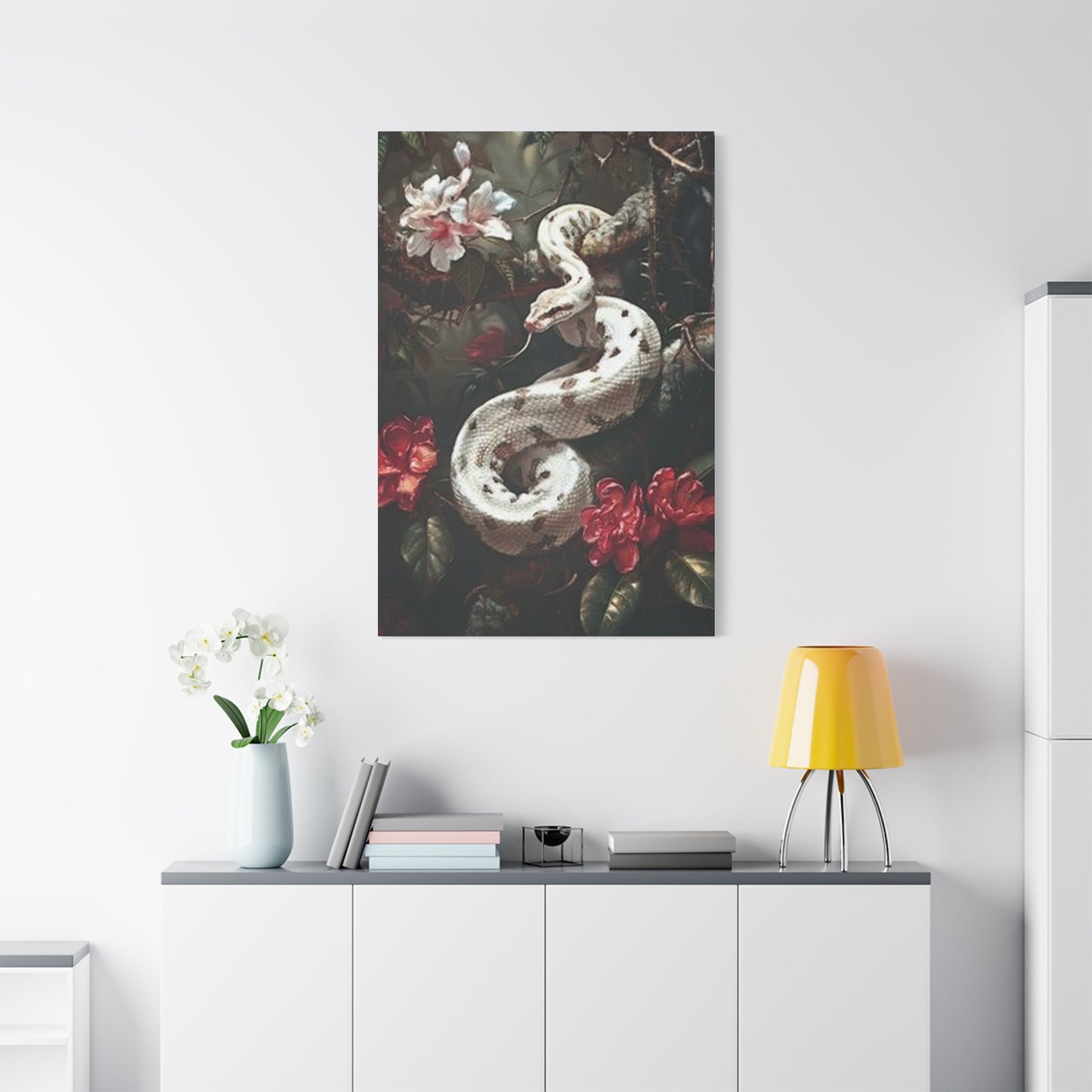 White Snake On Branch Wall Art & Canvas Prints