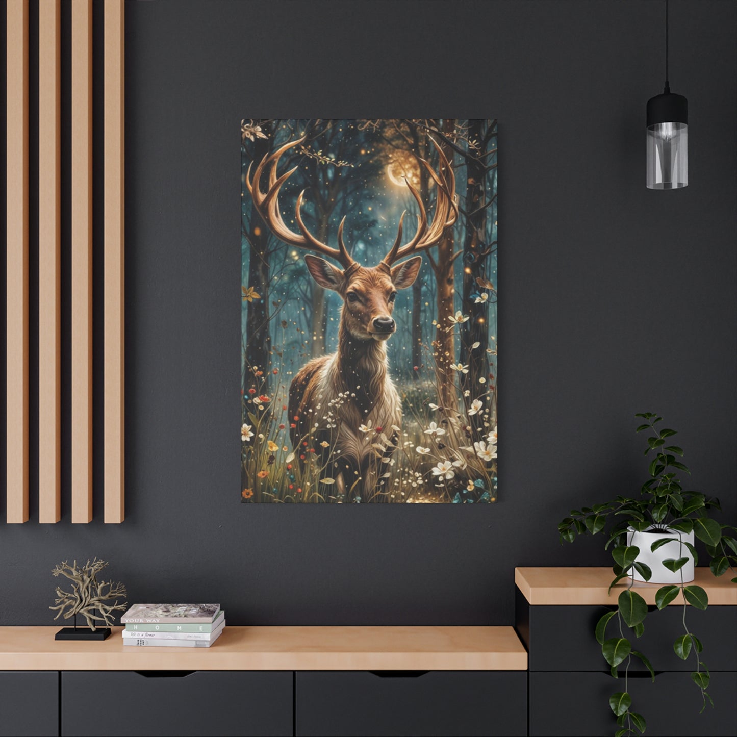 Golden Magical Reindeer Wall Art & Canvas Prints